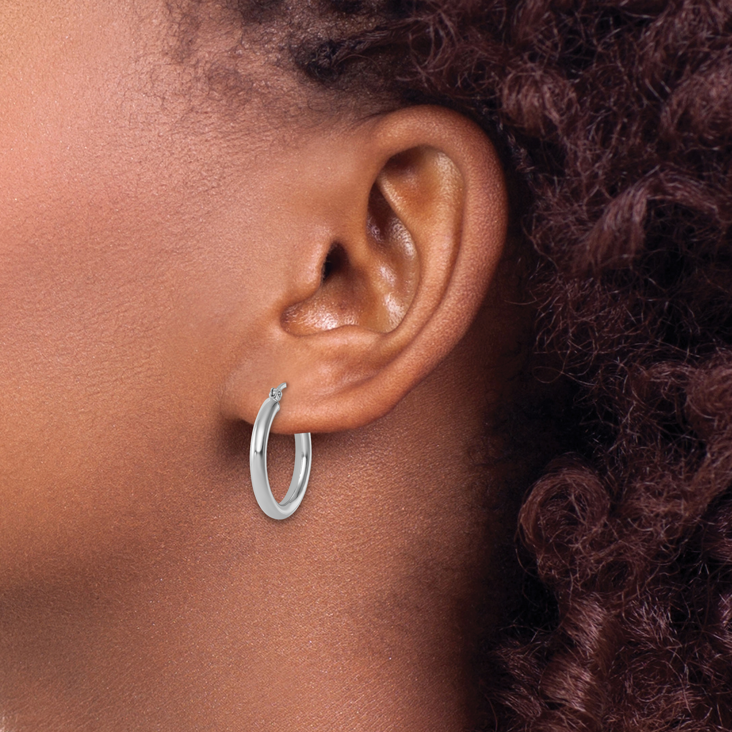  12 mm 14k White Gold Leslie's Gold Classic Polished Hoop Earrings  Unknown Friendly Weight 14K white gold - view 39