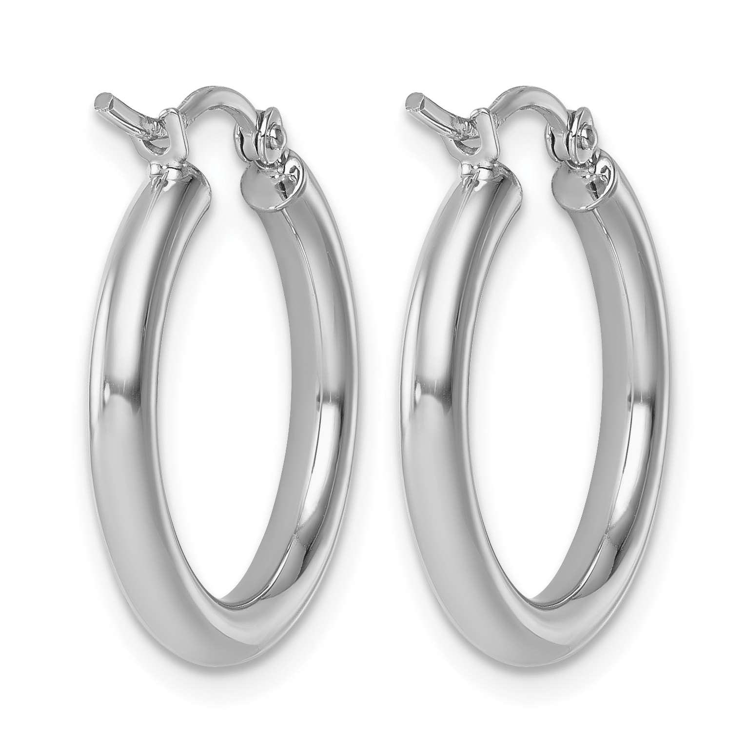  12 mm 14k White Gold Leslie's Gold Classic Polished Hoop Earrings  Unknown Friendly Weight 14K white gold - view 40
