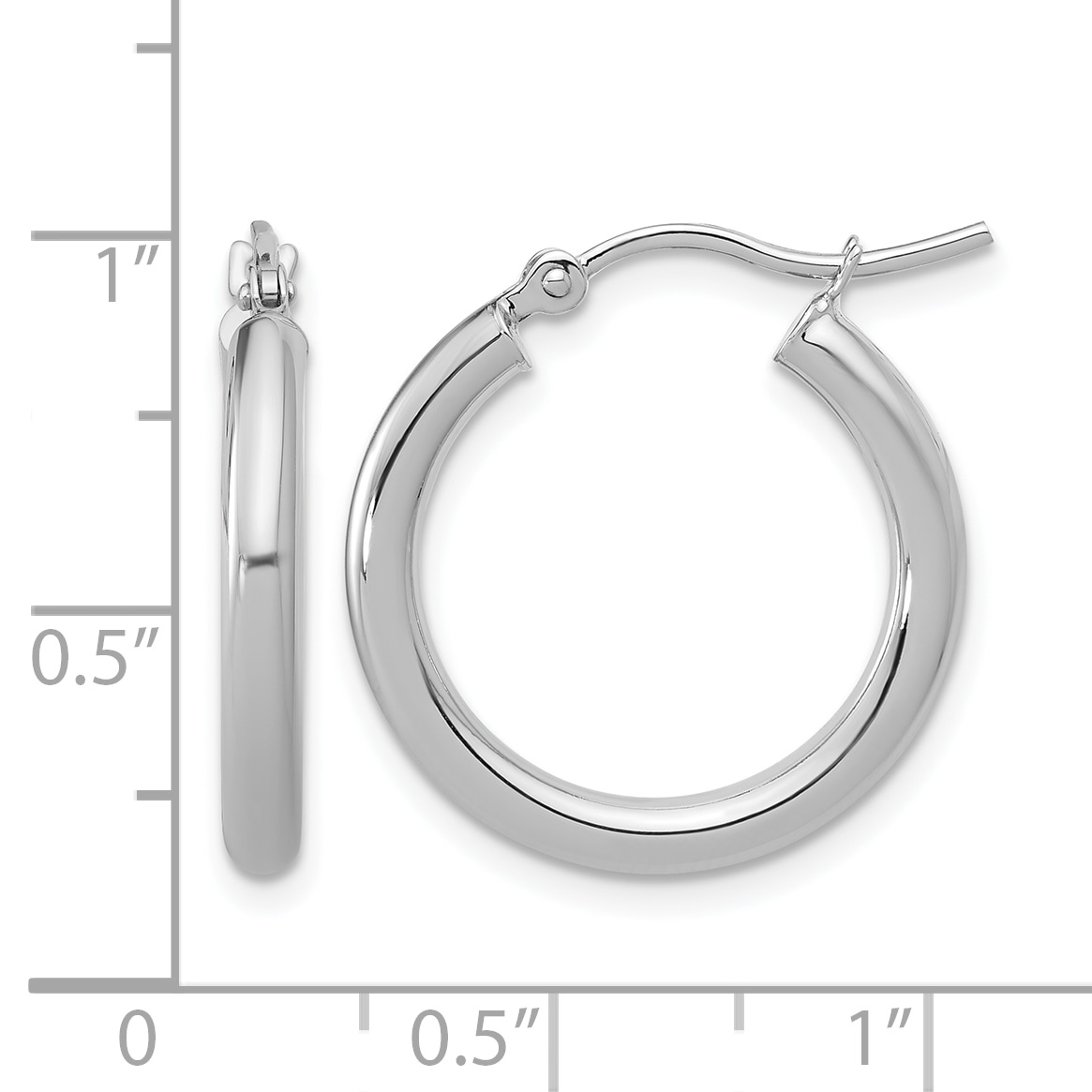  12 mm 14k White Gold Leslie's Gold Classic Polished Hoop Earrings  Unknown Friendly Weight 14K white gold - view 41