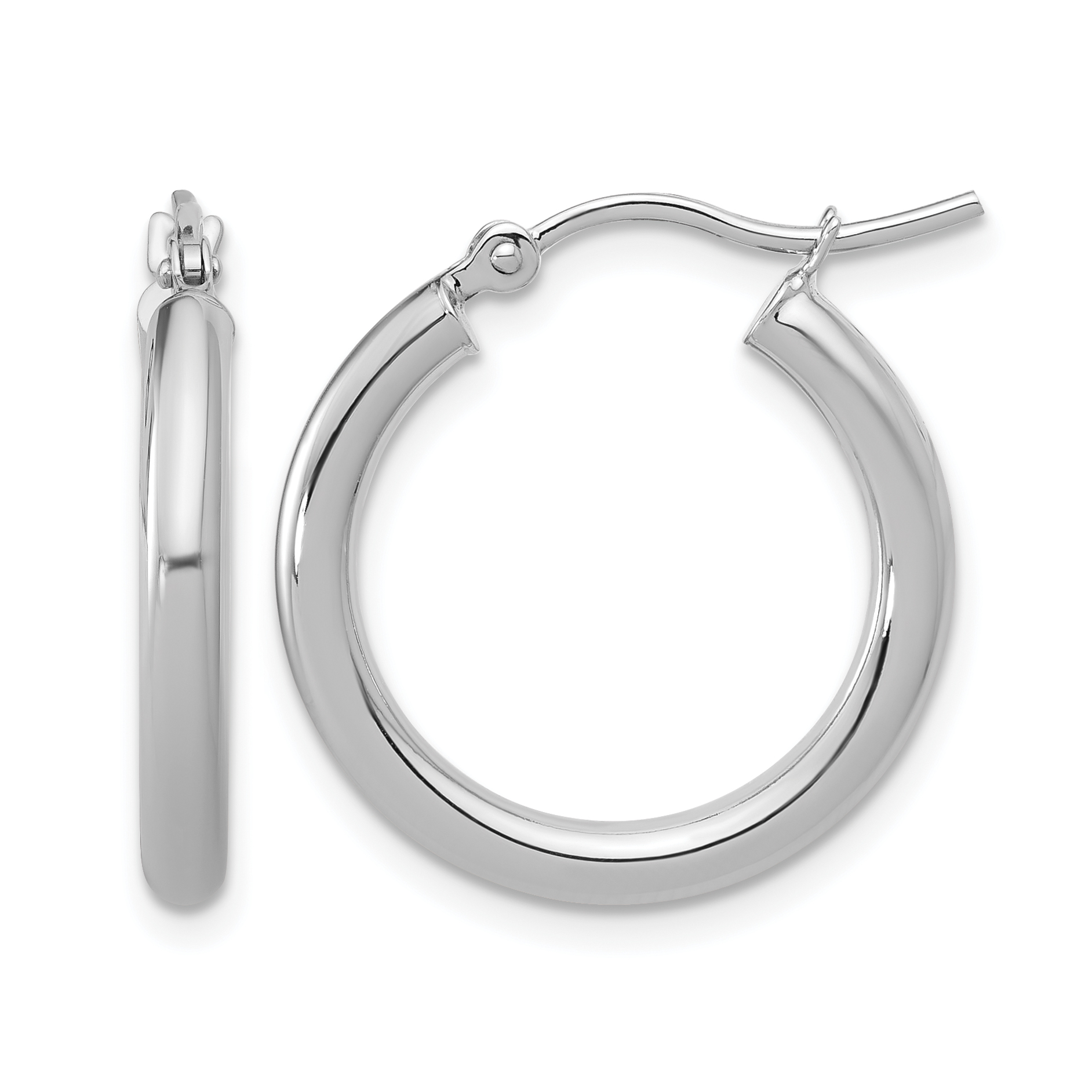  12 mm 14k White Gold Leslie's Gold Classic Polished Hoop Earrings  Unknown Friendly Weight 14K white gold - view 42