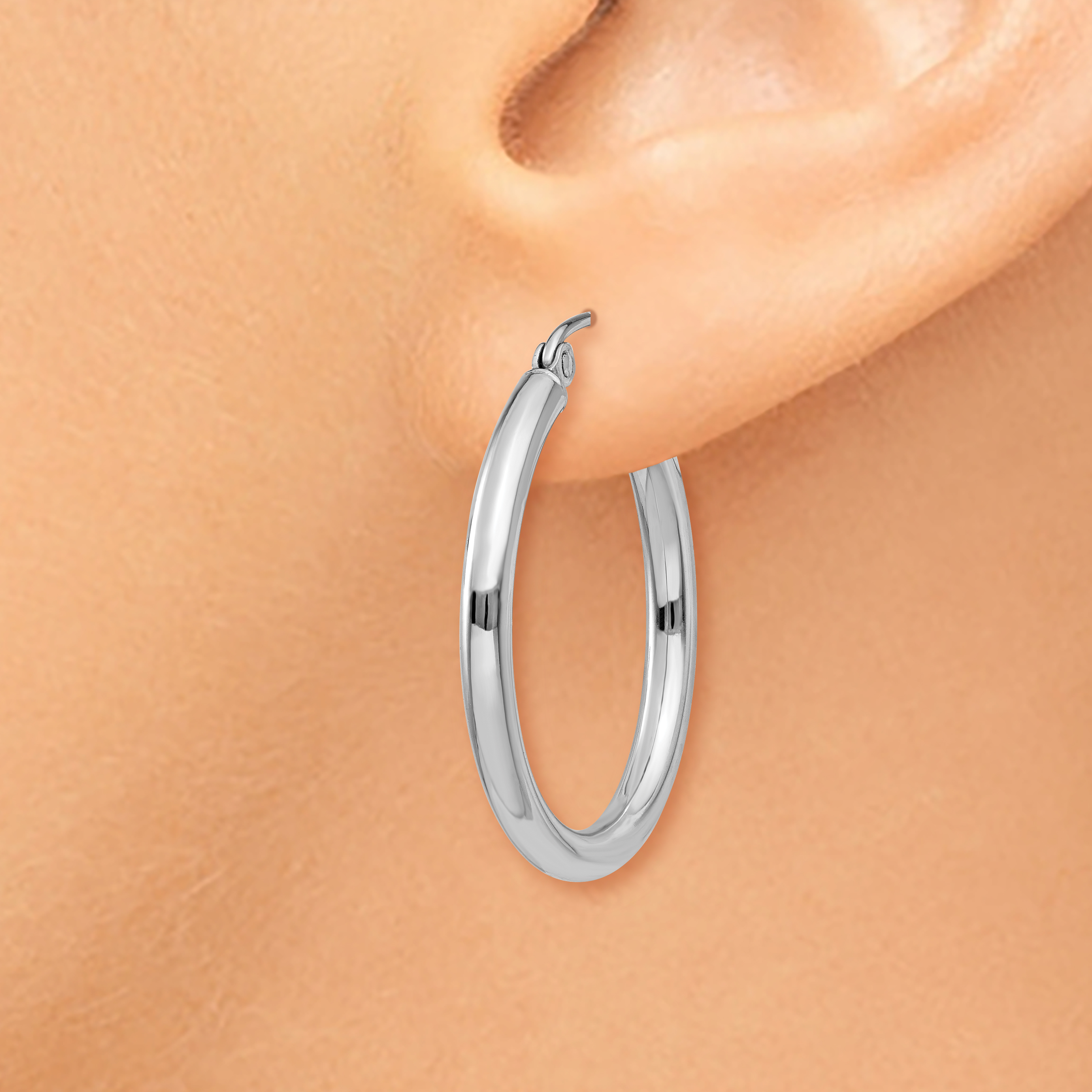  12 mm 14k White Gold Leslie's Gold Classic Polished Hoop Earrings  Unknown Friendly Weight 14K white gold - view 63