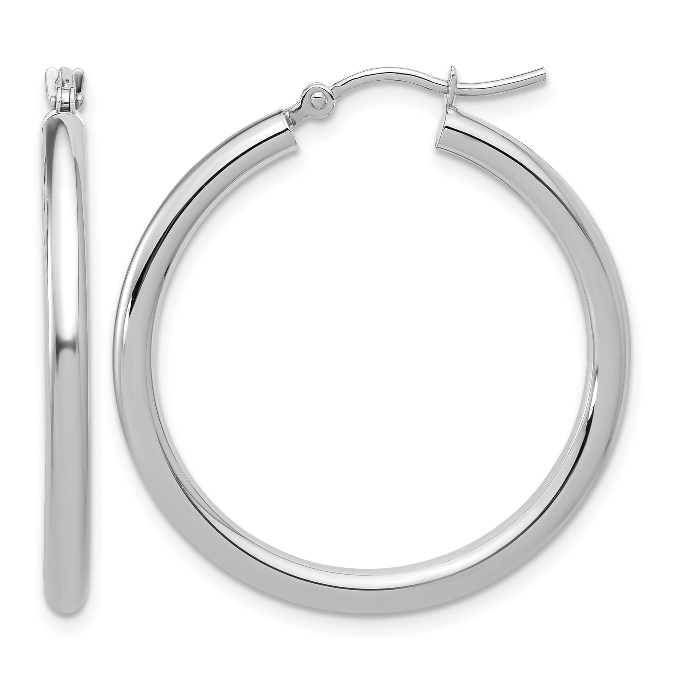  12 mm 14k White Gold Leslie's Gold Classic Polished Hoop Earrings  Unknown Friendly Weight 14K white gold - view 84