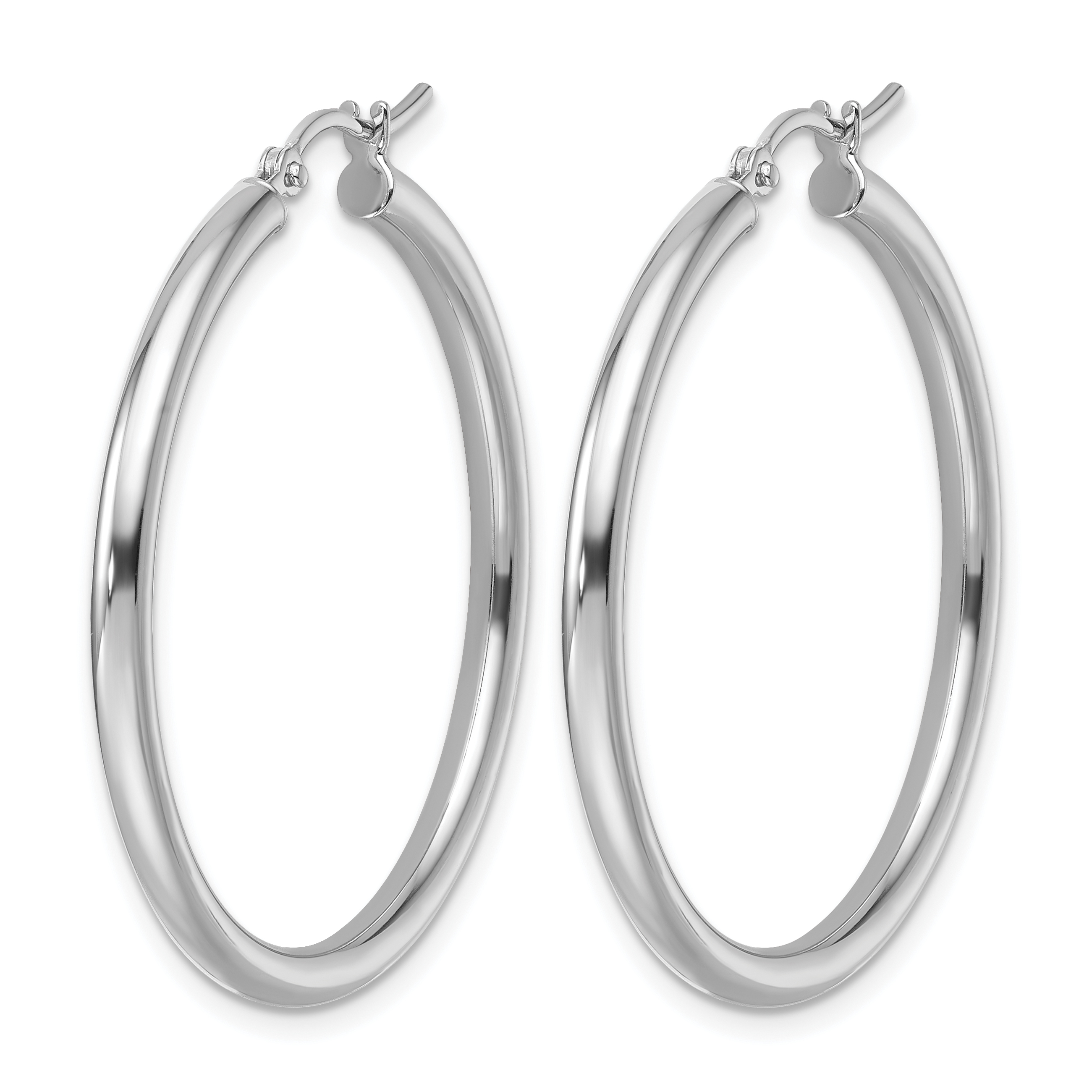  12 mm 14k White Gold Leslie's Gold Classic Polished Hoop Earrings  Unknown Friendly Weight 14K white gold - view 94