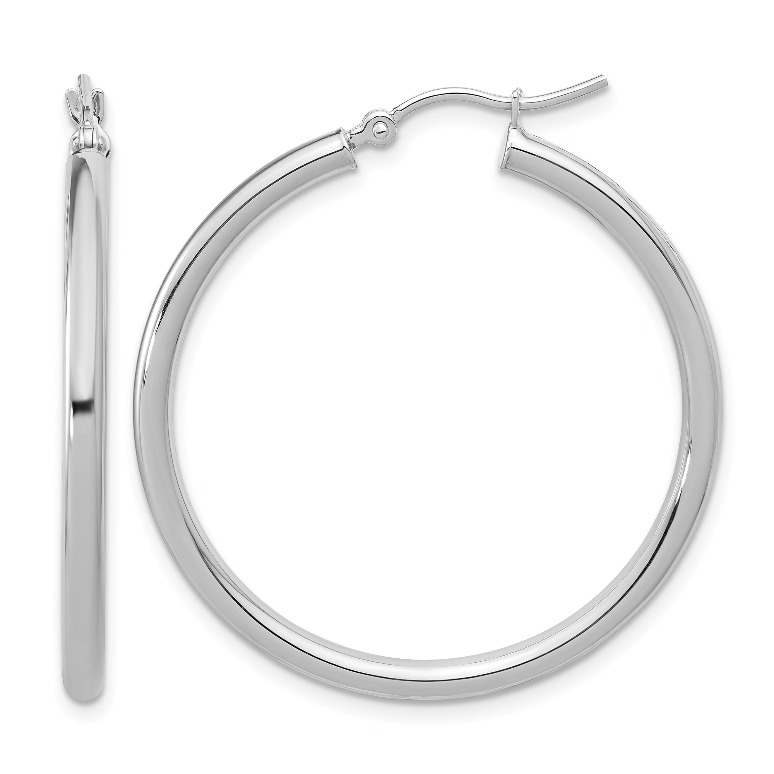  12 mm 14k White Gold Leslie's Gold Classic Polished Hoop Earrings  Unknown Friendly Weight 14K white gold - view 98