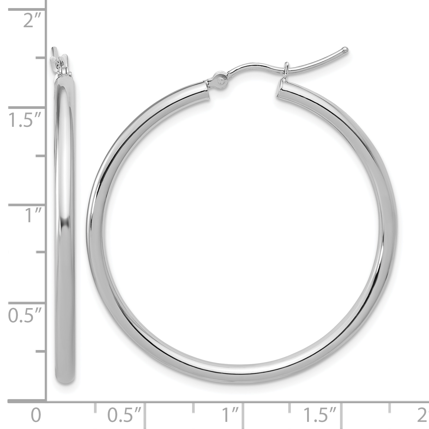  12 mm 14k White Gold Leslie's Gold Classic Polished Hoop Earrings  Unknown Friendly Weight 14K white gold - view 112