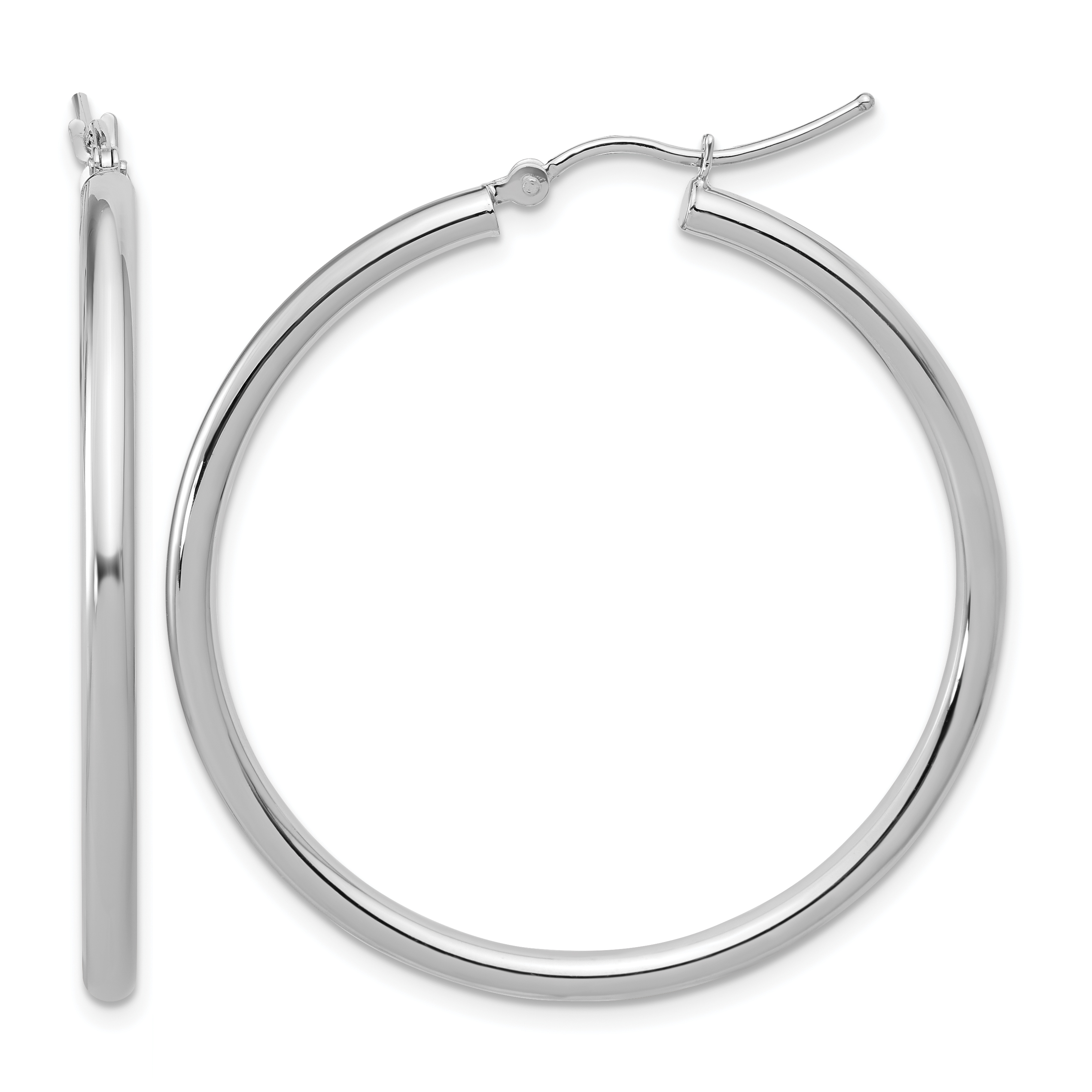  12 mm 14k White Gold Leslie's Gold Classic Polished Hoop Earrings  Unknown Friendly Weight 14K white gold - view 113