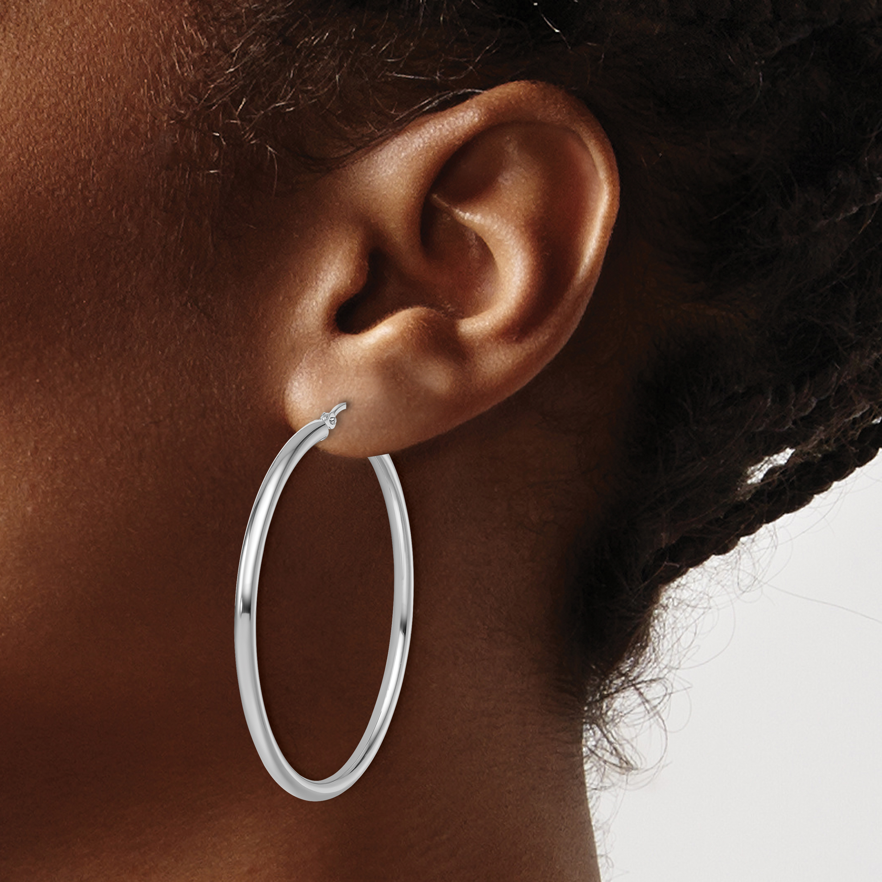  12 mm 14k White Gold Leslie's Gold Classic Polished Hoop Earrings  Unknown Friendly Weight 14K white gold - view 125