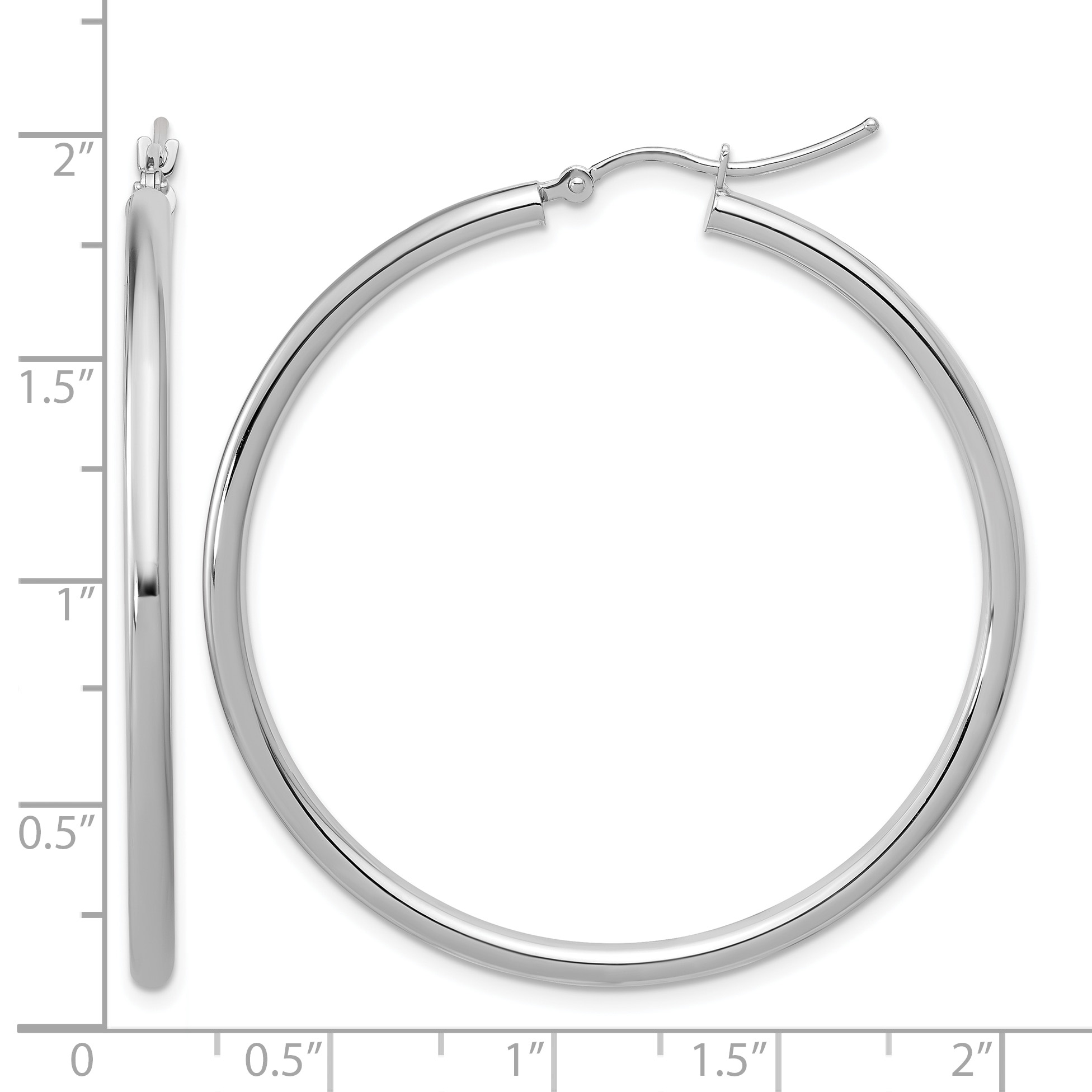  12 mm 14k White Gold Leslie's Gold Classic Polished Hoop Earrings  Unknown Friendly Weight 14K white gold - view 127