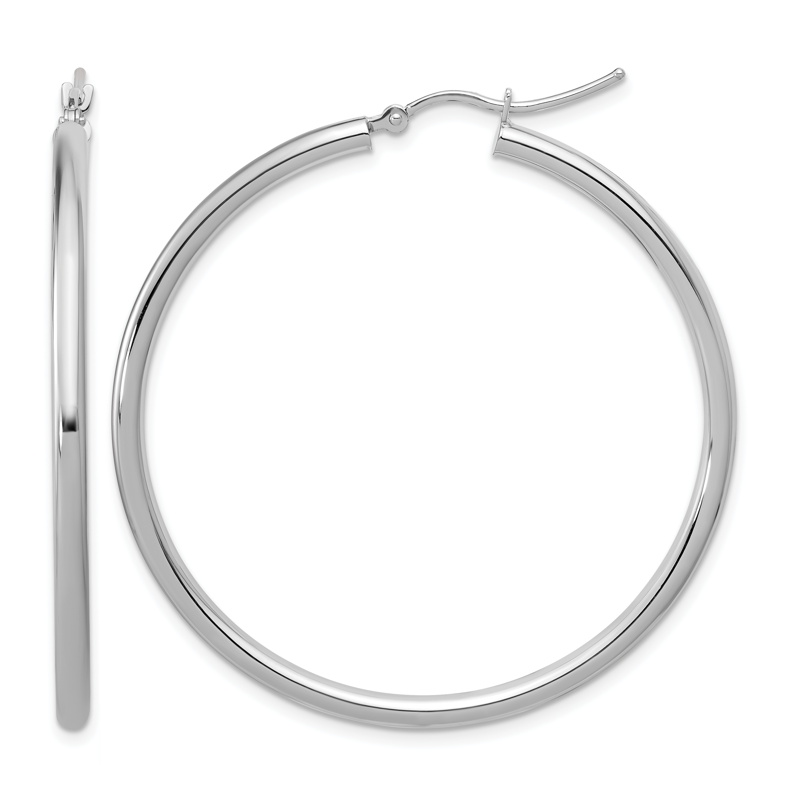  12 mm 14k White Gold Leslie's Gold Classic Polished Hoop Earrings  Unknown Friendly Weight 14K white gold - view 128