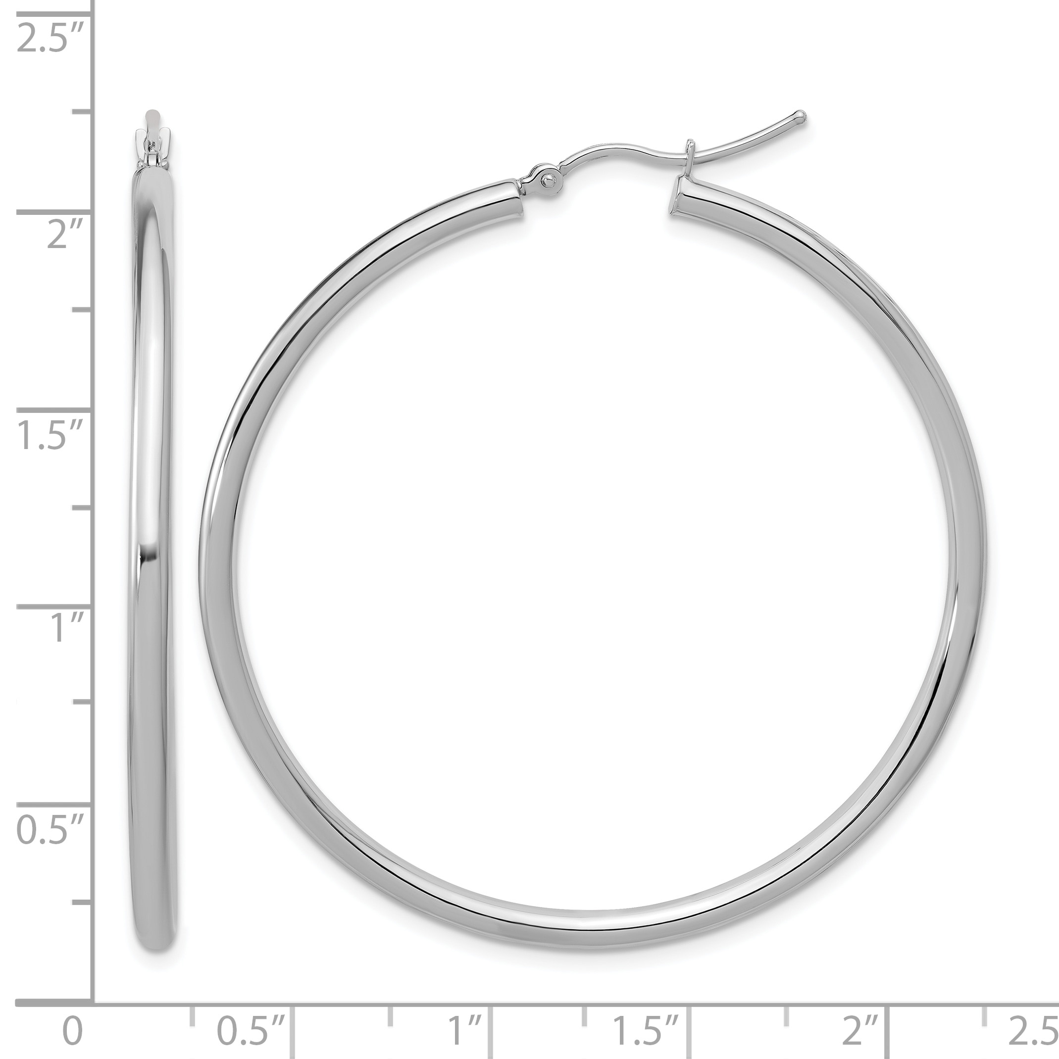  12 mm 14k White Gold Leslie's Gold Classic Polished Hoop Earrings  Unknown Friendly Weight 14K white gold - view 137