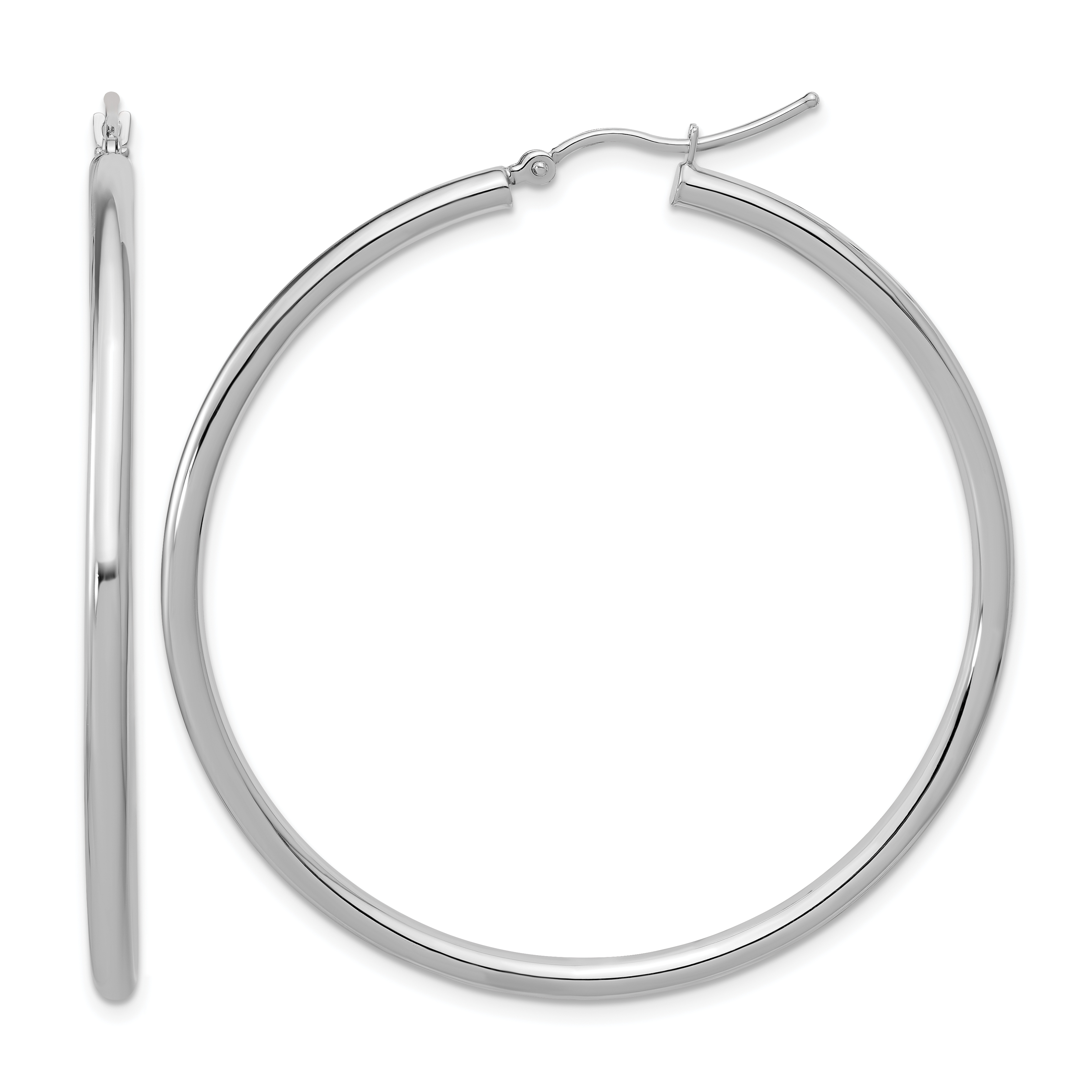  12 mm 14k White Gold Leslie's Gold Classic Polished Hoop Earrings  Unknown Friendly Weight 14K white gold - view 138