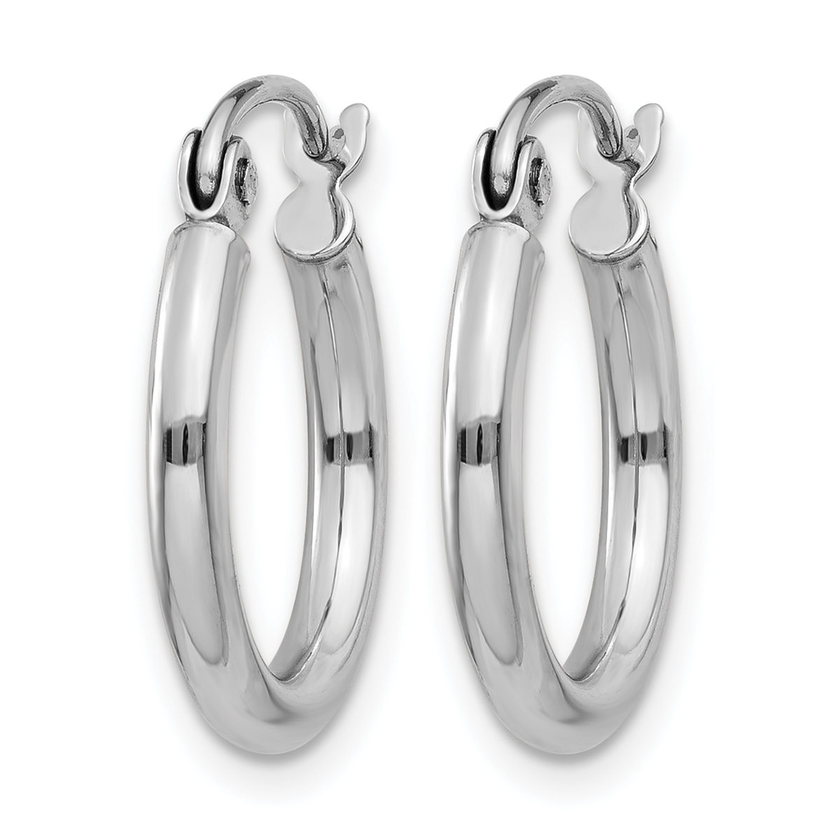  12 mm 14k White Gold Leslie's Gold Classic Polished Hoop Earrings  Unknown Friendly Weight 14K white gold - view 11