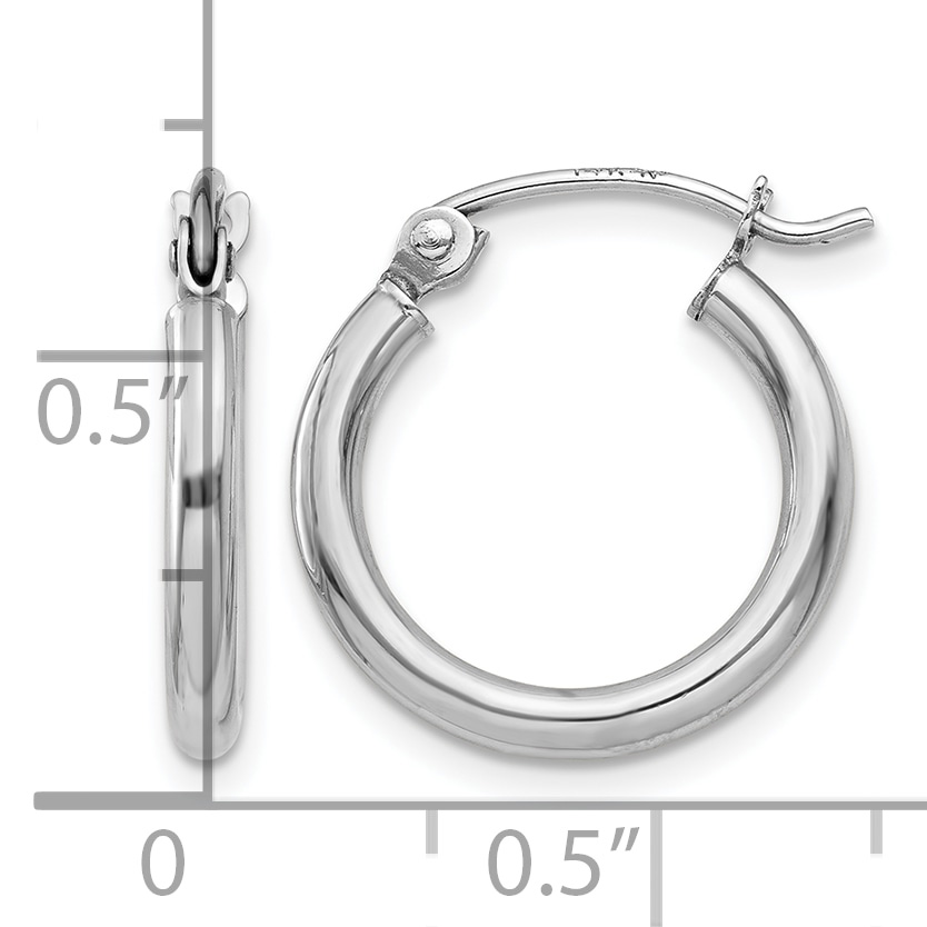  12 mm 14k White Gold Leslie's Gold Classic Polished Hoop Earrings  Unknown Friendly Weight 14K white gold - view 13
