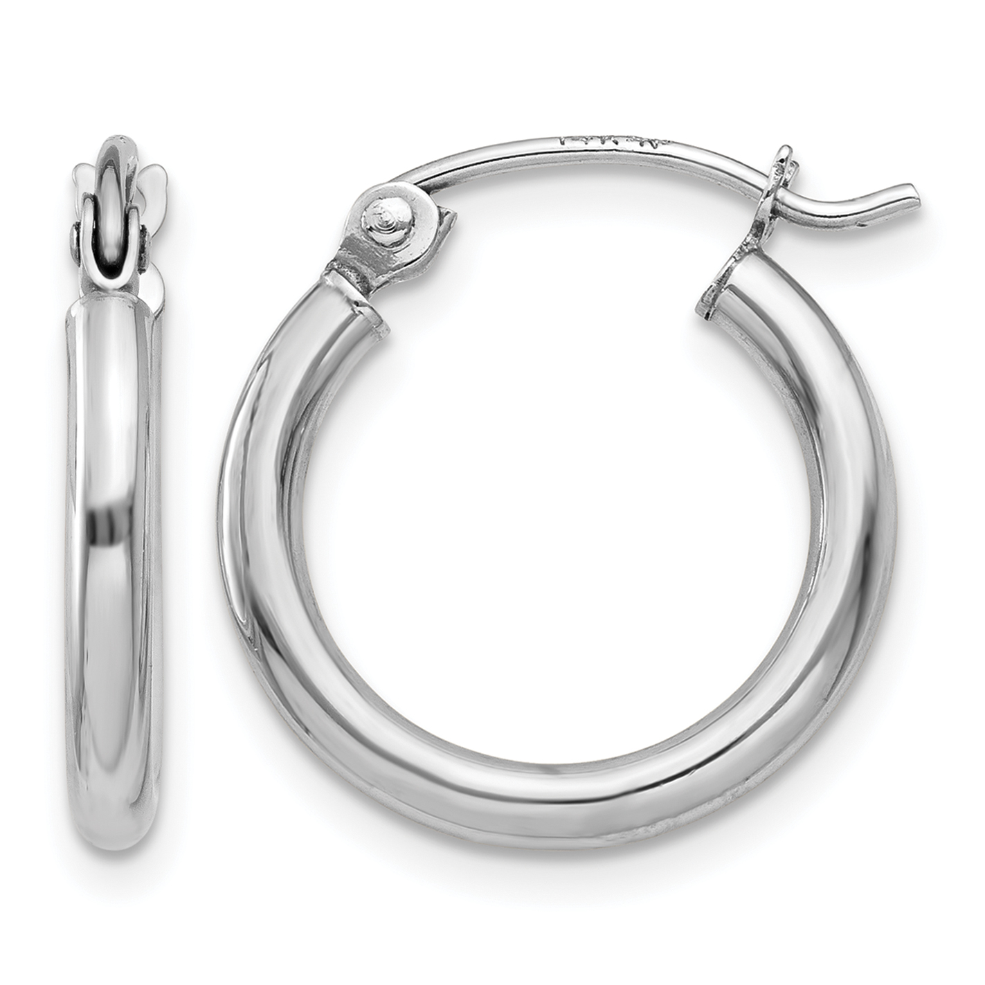  12 mm 14k White Gold Leslie's Gold Classic Polished Hoop Earrings  Unknown Friendly Weight 14K white gold - view 14