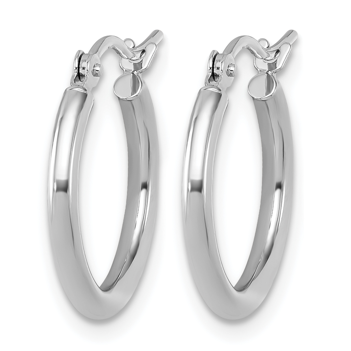  12 mm 14k White Gold Leslie's Gold Classic Polished Hoop Earrings  Unknown Friendly Weight 14K white gold - view 19