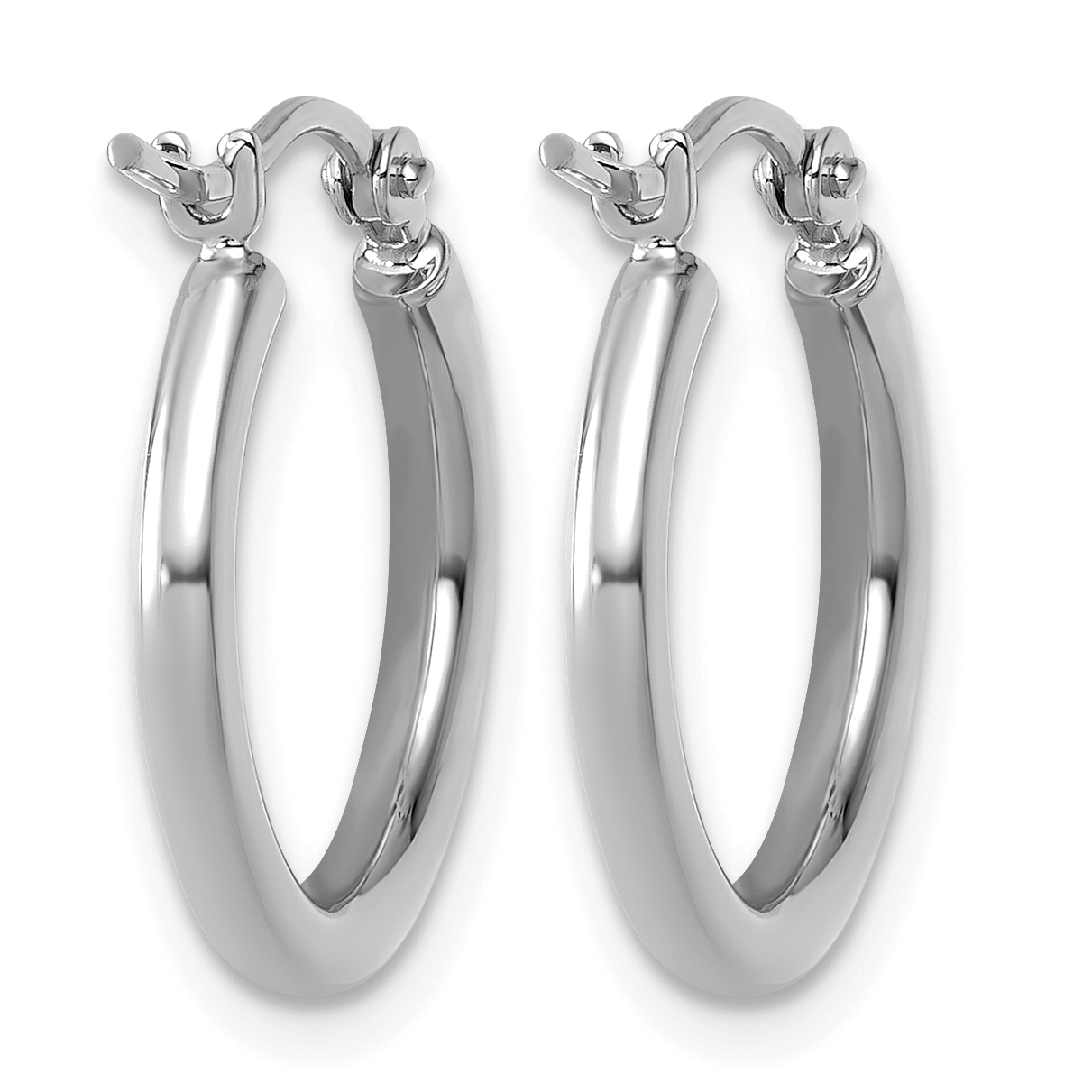  12 mm 14k White Gold Leslie's Gold Classic Polished Hoop Earrings  Unknown Friendly Weight 14K white gold - view 21