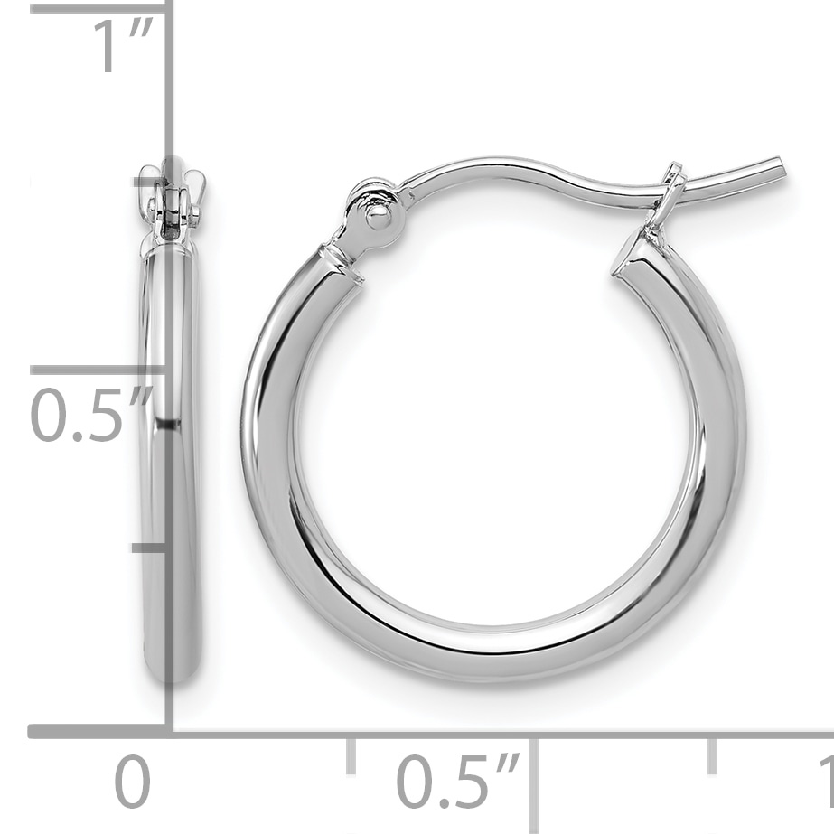  12 mm 14k White Gold Leslie's Gold Classic Polished Hoop Earrings  Unknown Friendly Weight 14K white gold - view 22