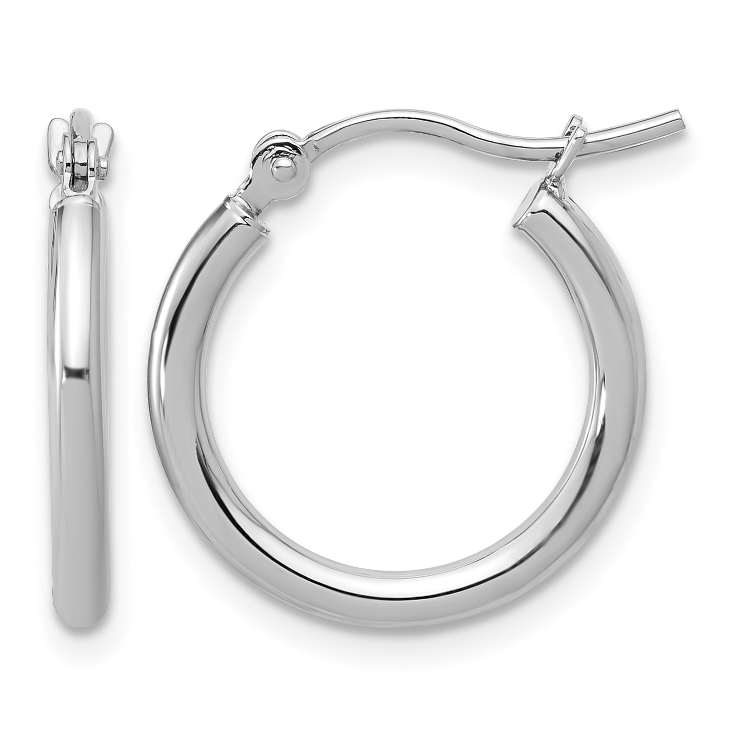  12 mm 14k White Gold Leslie's Gold Classic Polished Hoop Earrings  Unknown Friendly Weight 14K white gold - view 23