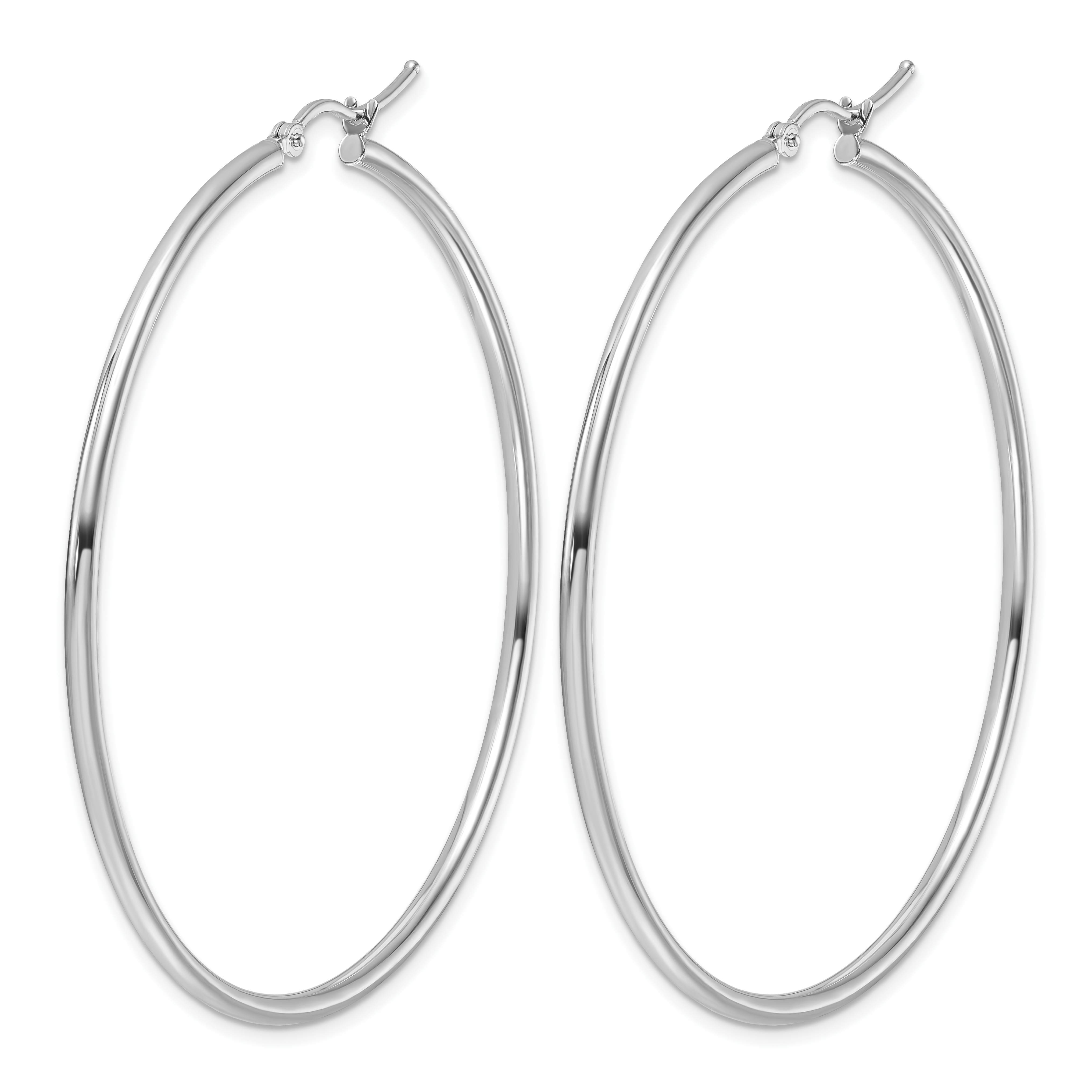  12 mm 14k White Gold Leslie's Gold Classic Polished Hoop Earrings  Unknown Friendly Weight 14K white gold - view 139