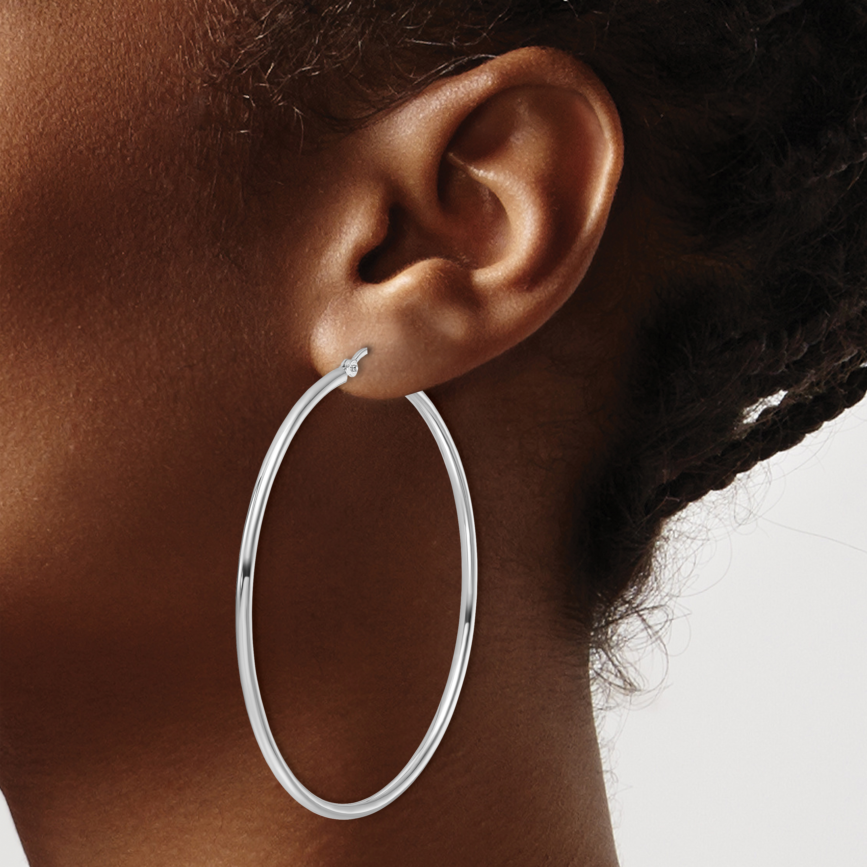  12 mm 14k White Gold Leslie's Gold Classic Polished Hoop Earrings  Unknown Friendly Weight 14K white gold - view 140