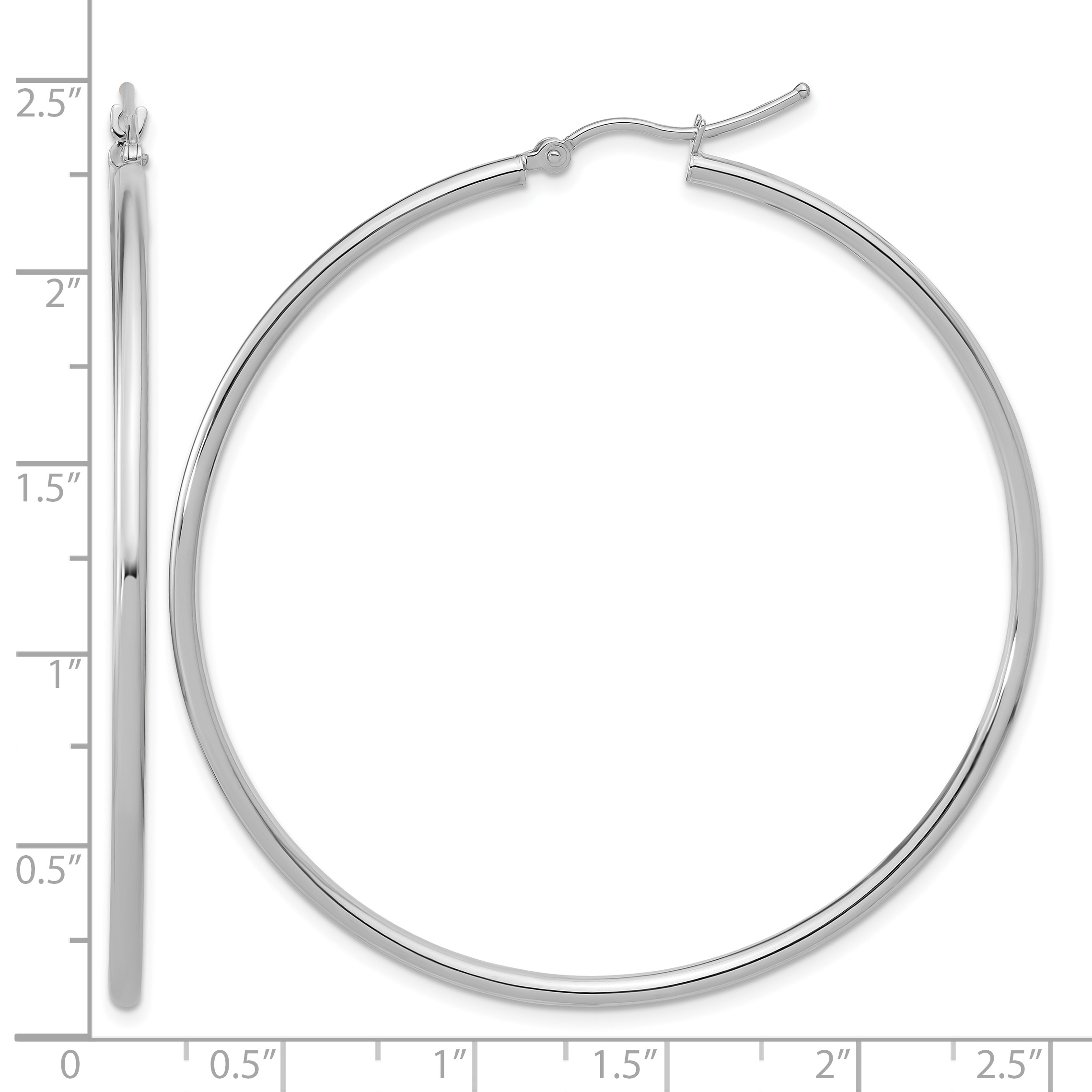  12 mm 14k White Gold Leslie's Gold Classic Polished Hoop Earrings  Unknown Friendly Weight 14K white gold - view 142