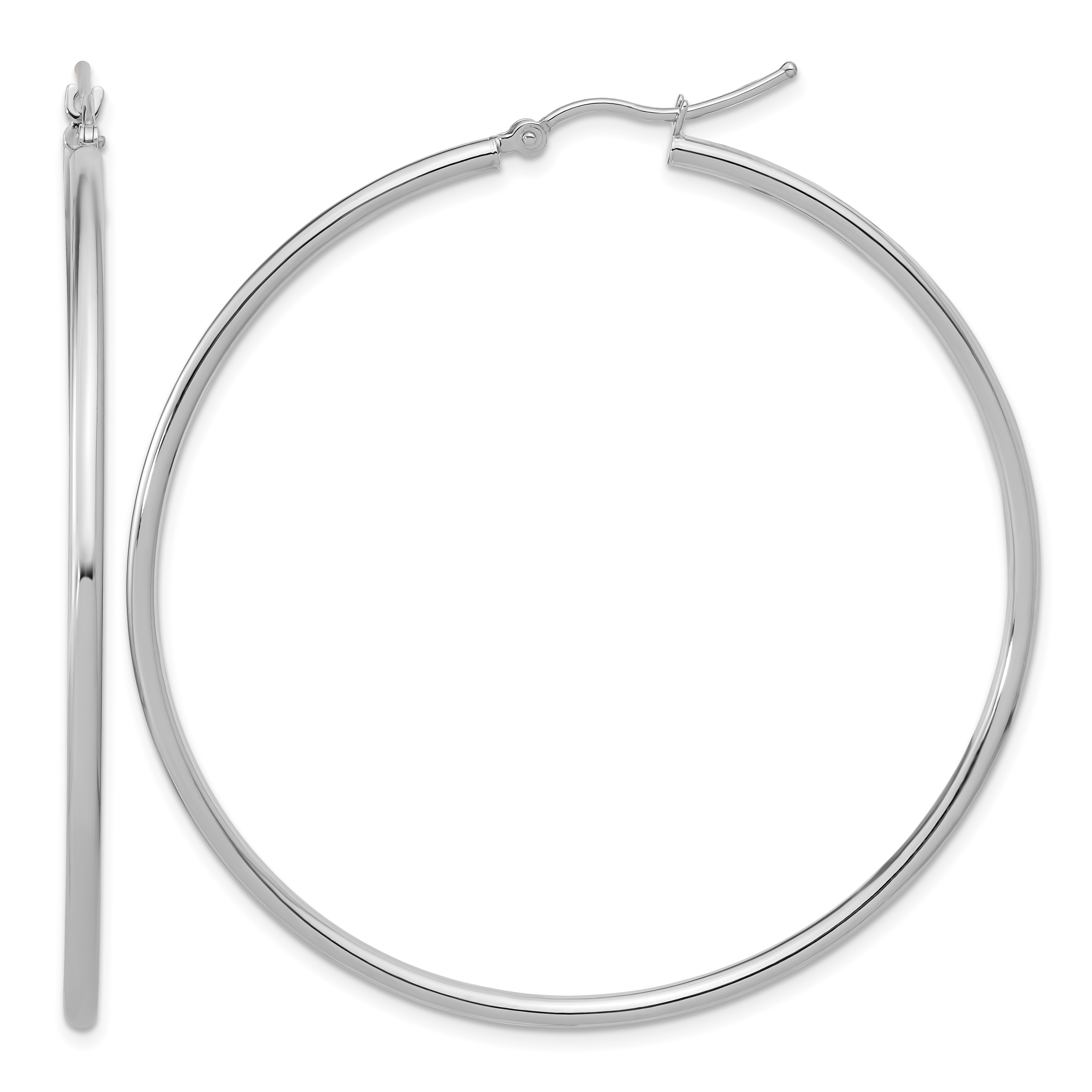  12 mm 14k White Gold Leslie's Gold Classic Polished Hoop Earrings  Unknown Friendly Weight 14K white gold - view 143