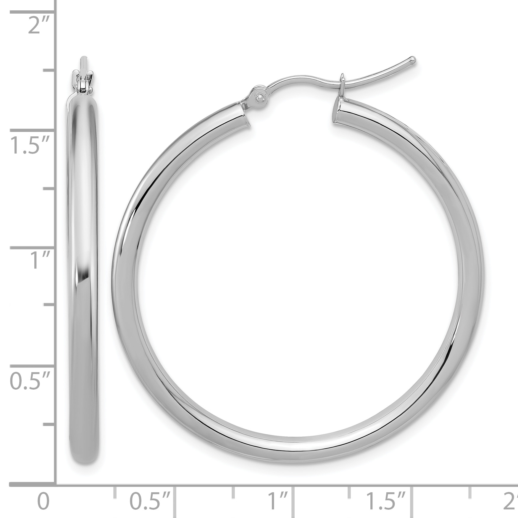  12 mm 14k White Gold Leslie's Gold Classic Polished Hoop Earrings  Unknown Friendly Weight 14K white gold - view 117