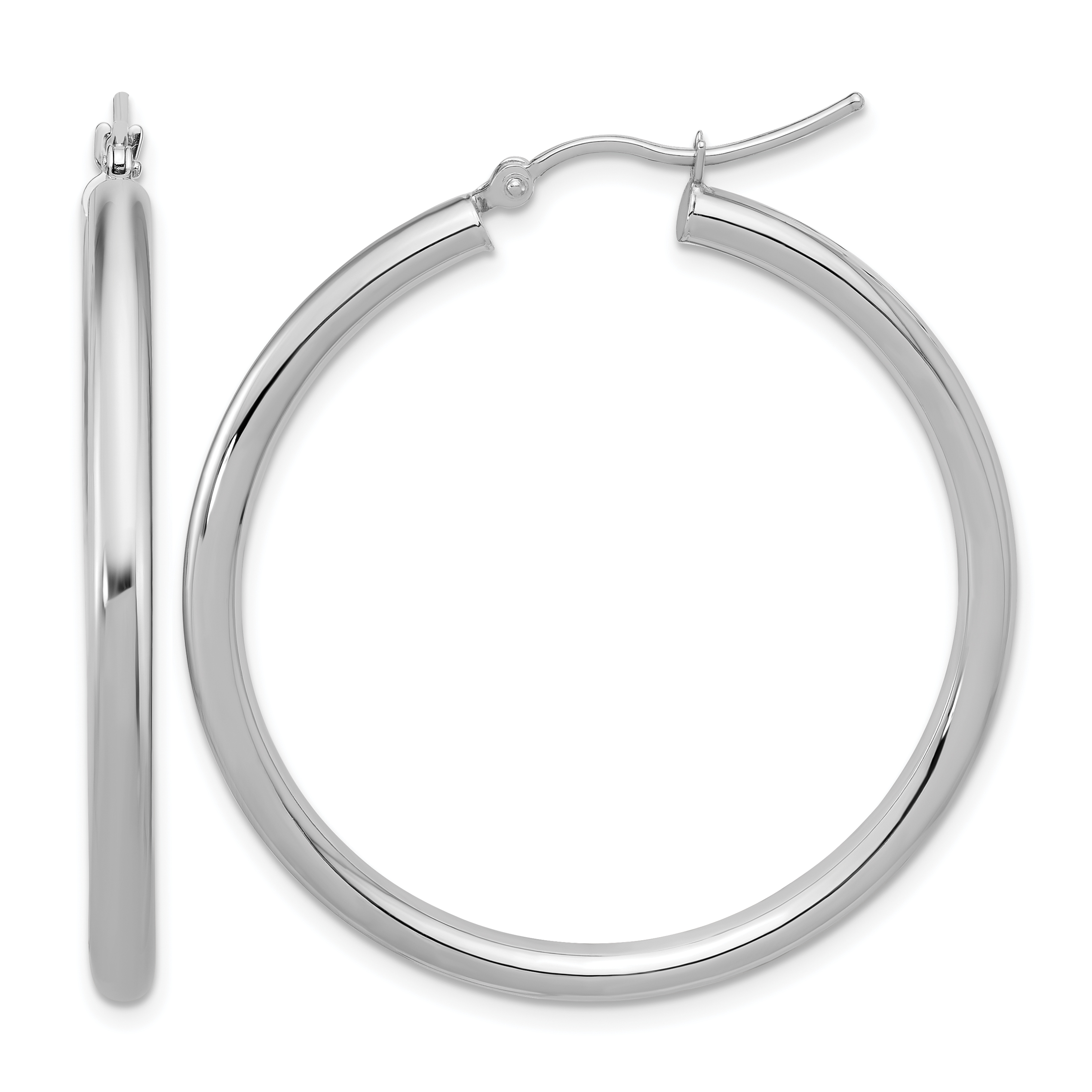  12 mm 14k White Gold Leslie's Gold Classic Polished Hoop Earrings  Unknown Friendly Weight 14K white gold - view 118