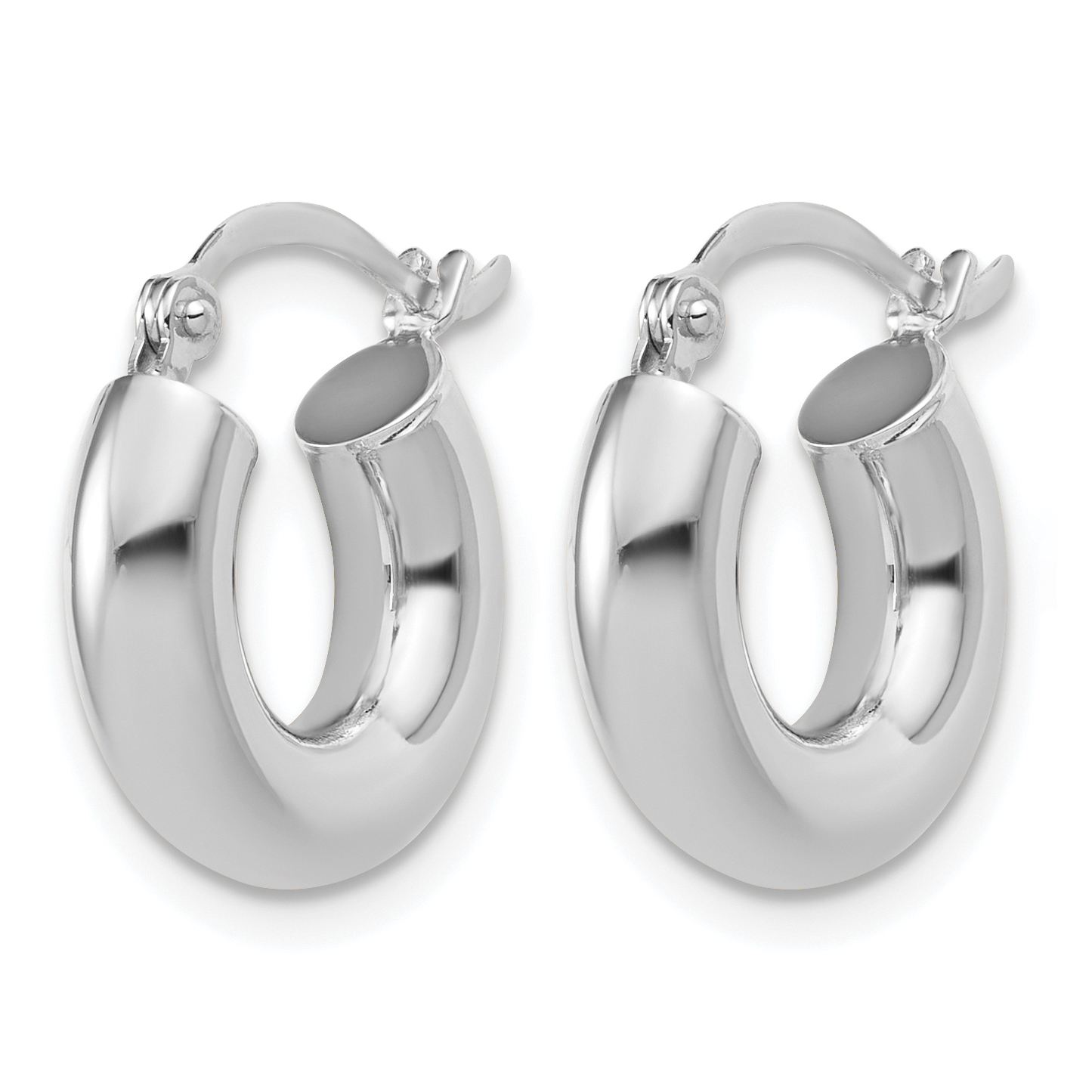  12 mm 14k White Gold Leslie's Gold Classic Polished Hoop Earrings  Unknown Friendly Weight 14K white gold - view 15