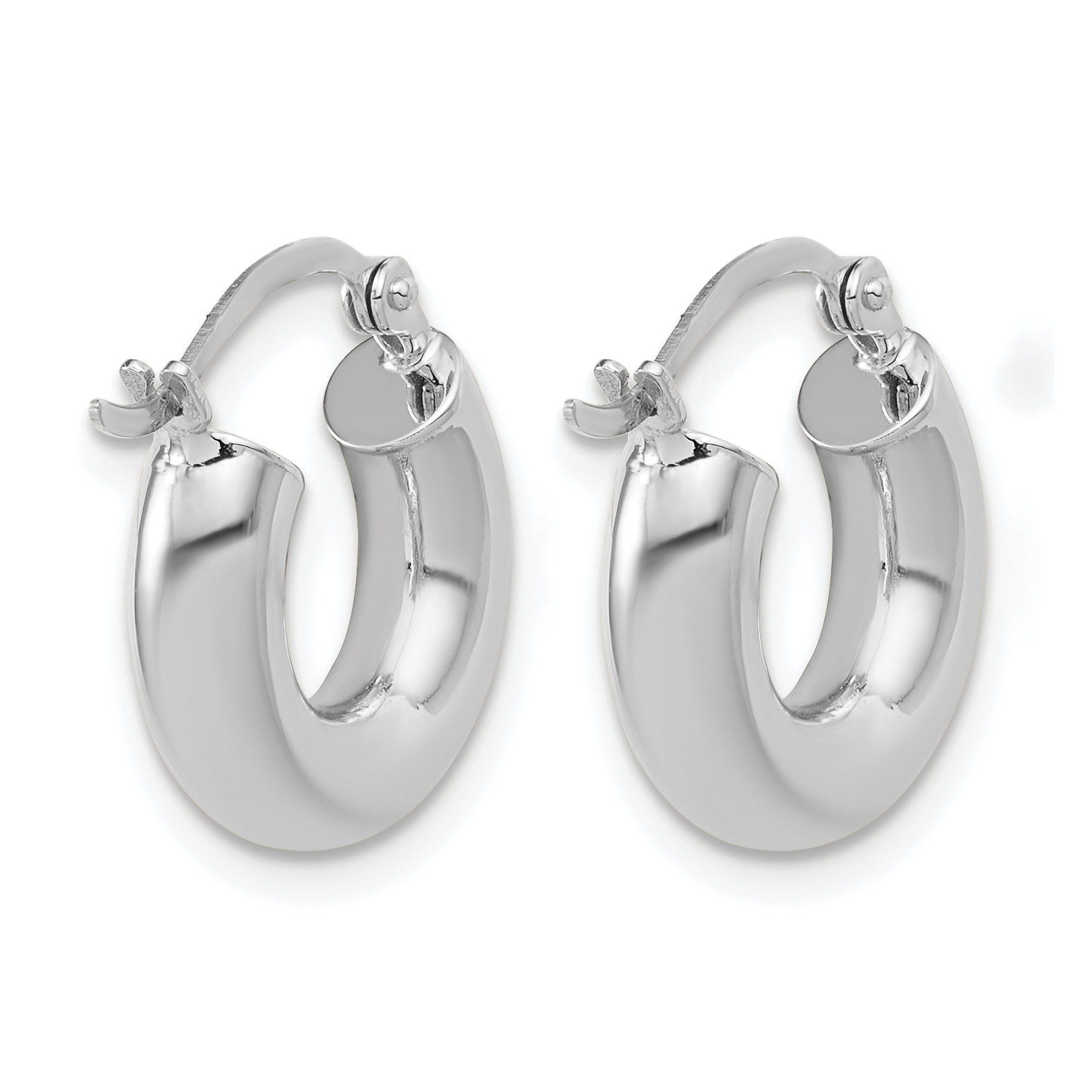  12 mm 14k White Gold Leslie's Gold Classic Polished Hoop Earrings  Unknown Friendly Weight 14K white gold - view 16