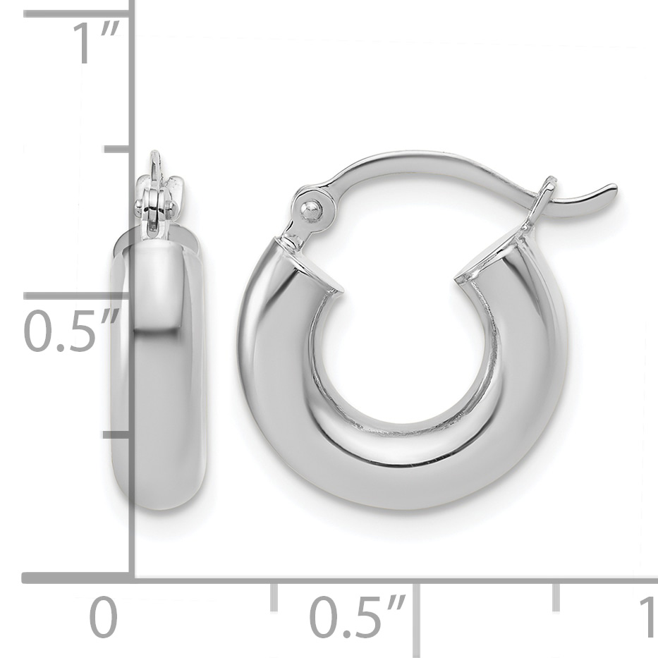  12 mm 14k White Gold Leslie's Gold Classic Polished Hoop Earrings  Unknown Friendly Weight 14K white gold - view 17