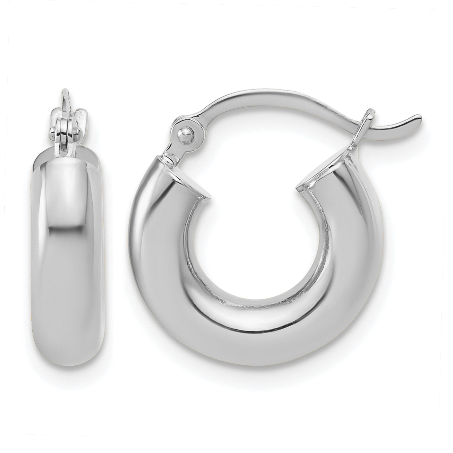  12 mm 14k White Gold Leslie's Gold Classic Polished Hoop Earrings  Unknown Friendly Weight 14K white gold - view 18