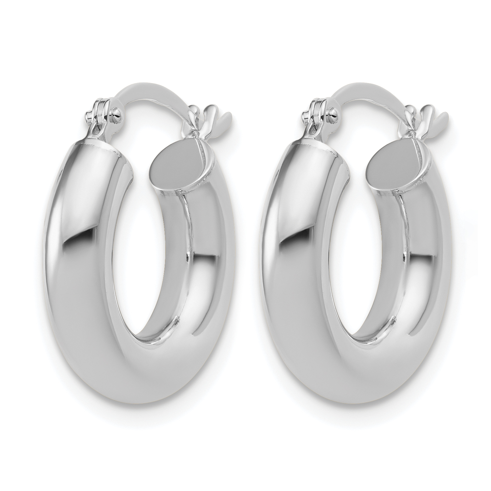  12 mm 14k White Gold Leslie's Gold Classic Polished Hoop Earrings  Unknown Friendly Weight 14K white gold - view 24