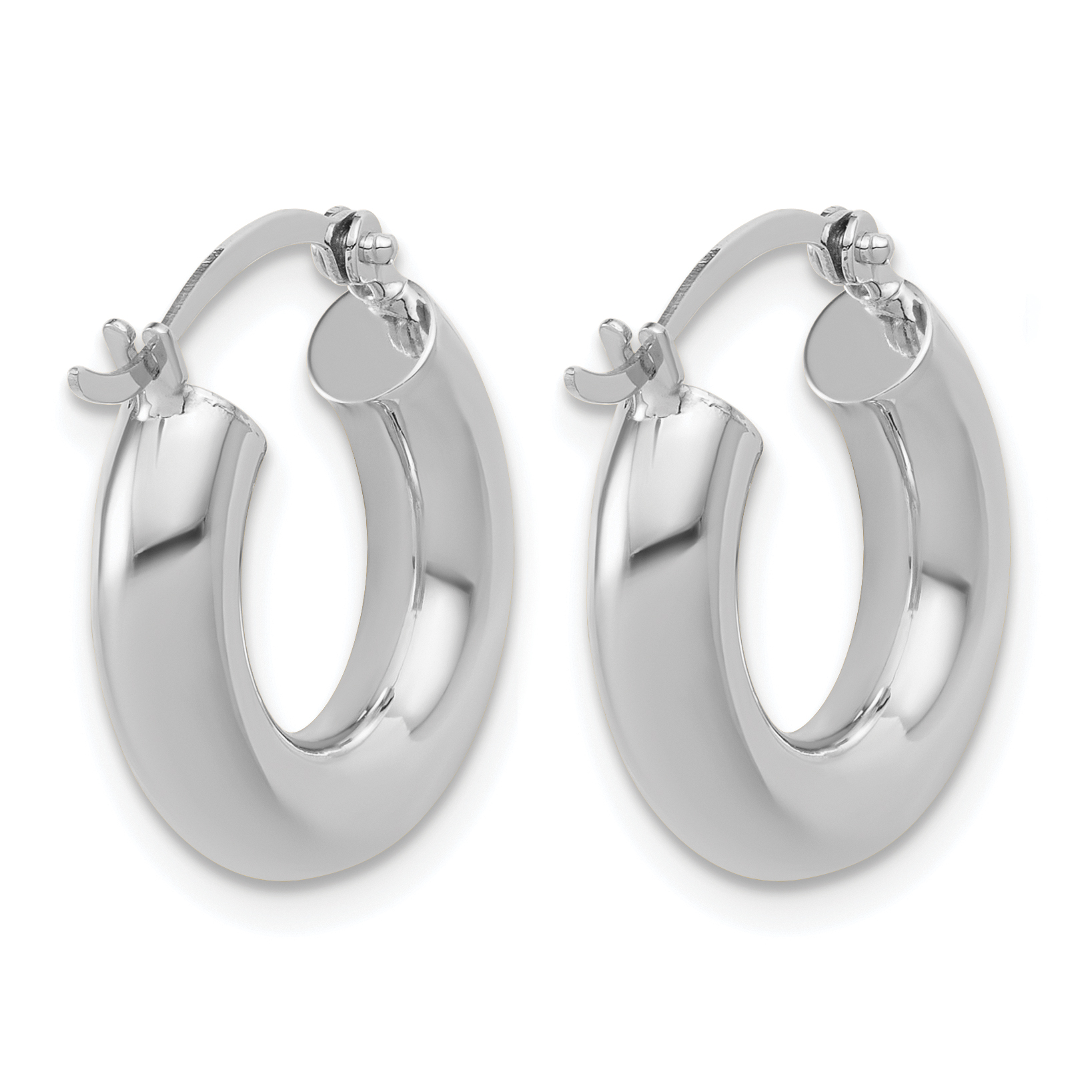  12 mm 14k White Gold Leslie's Gold Classic Polished Hoop Earrings  Unknown Friendly Weight 14K white gold - view 25