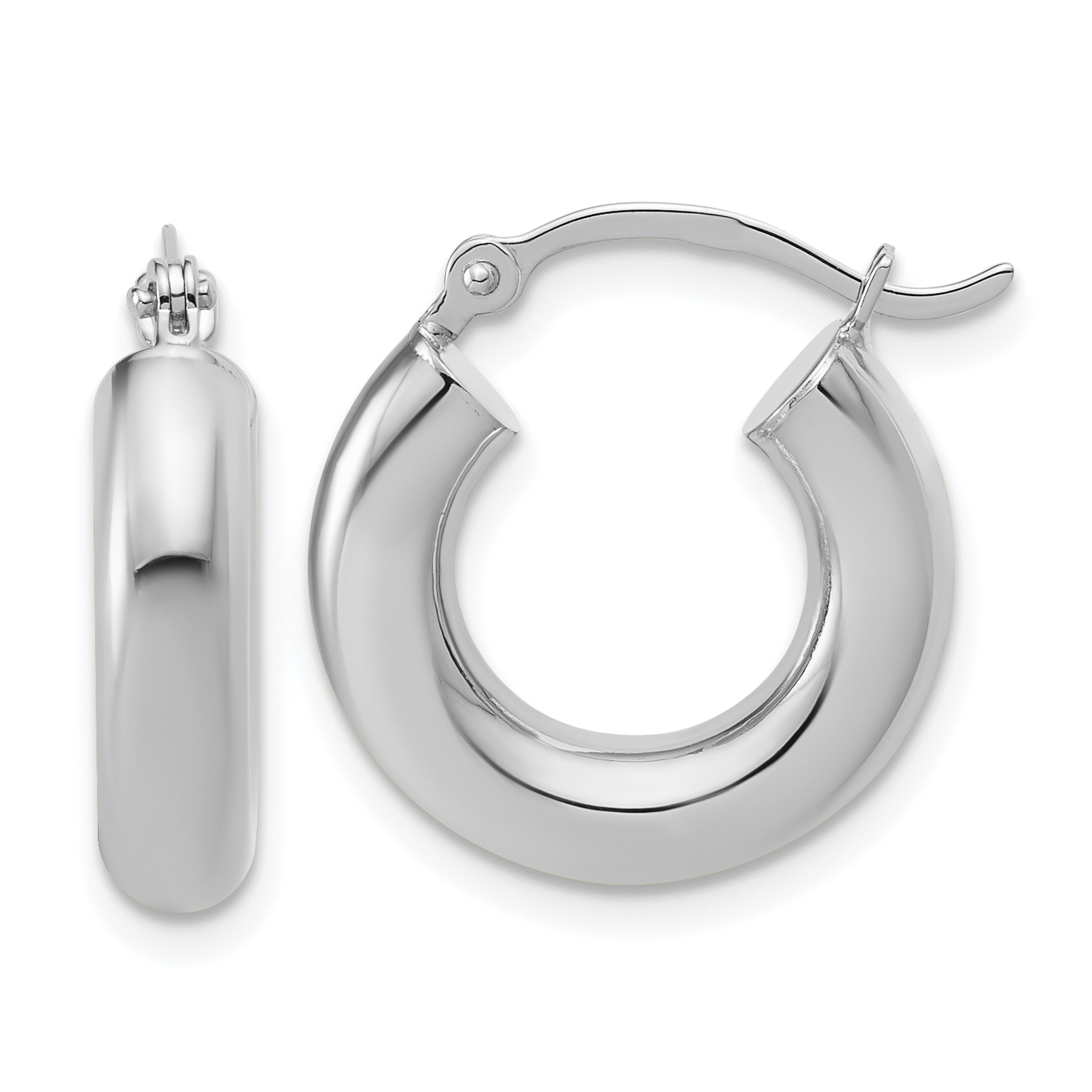  12 mm 14k White Gold Leslie's Gold Classic Polished Hoop Earrings  Unknown Friendly Weight 14K white gold - view 27