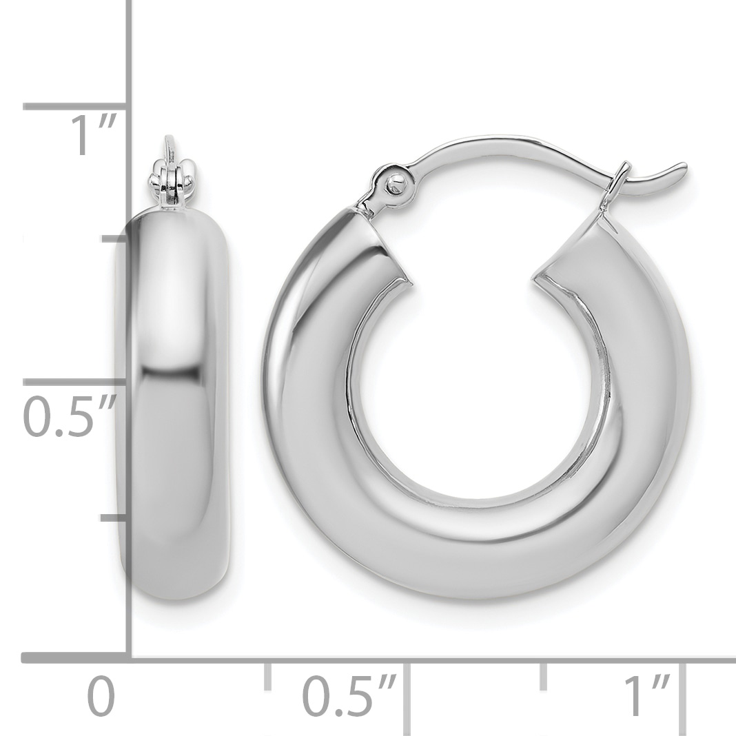  12 mm 14k White Gold Leslie's Gold Classic Polished Hoop Earrings  Unknown Friendly Weight 14K white gold - view 45