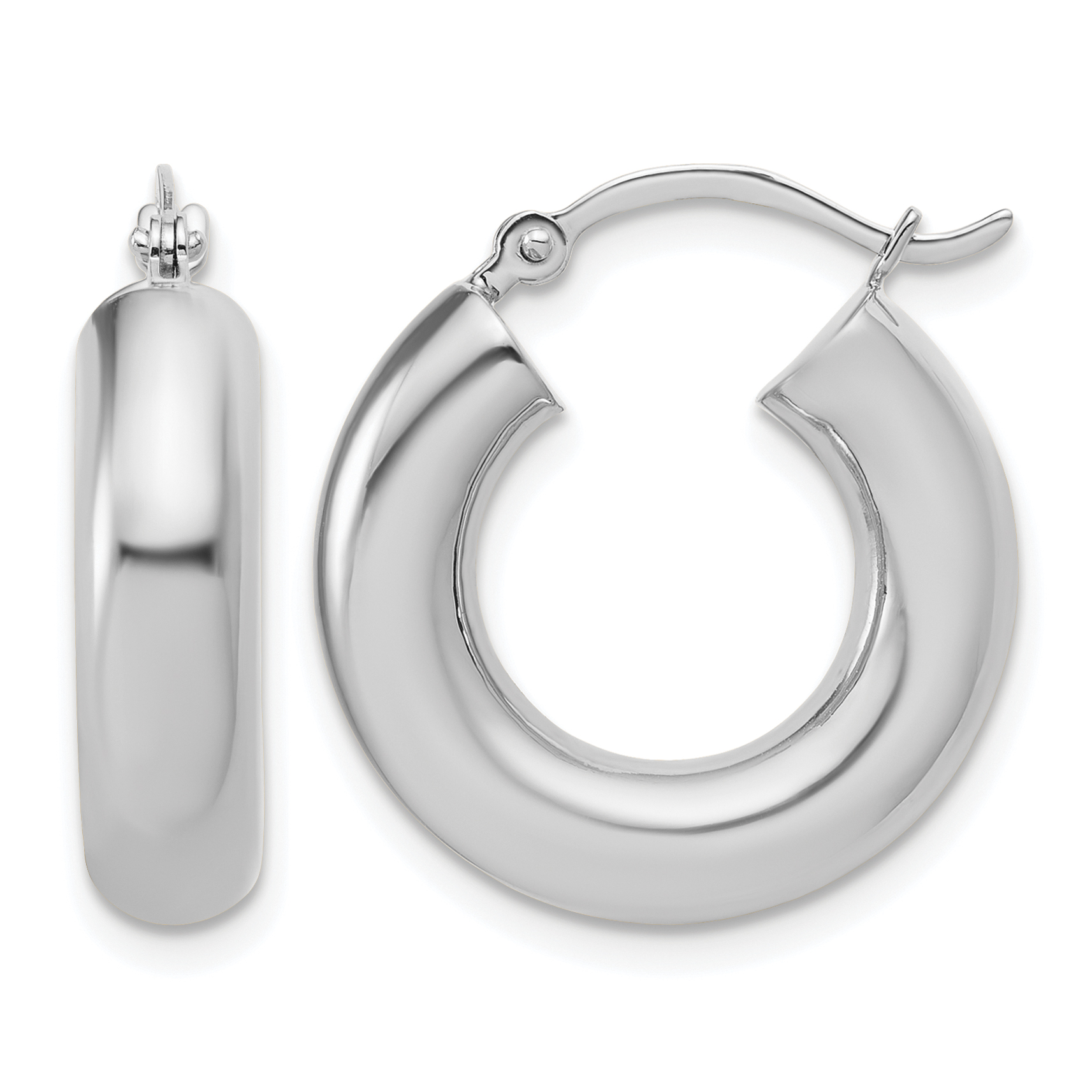  12 mm 14k White Gold Leslie's Gold Classic Polished Hoop Earrings  Unknown Friendly Weight 14K white gold - view 46