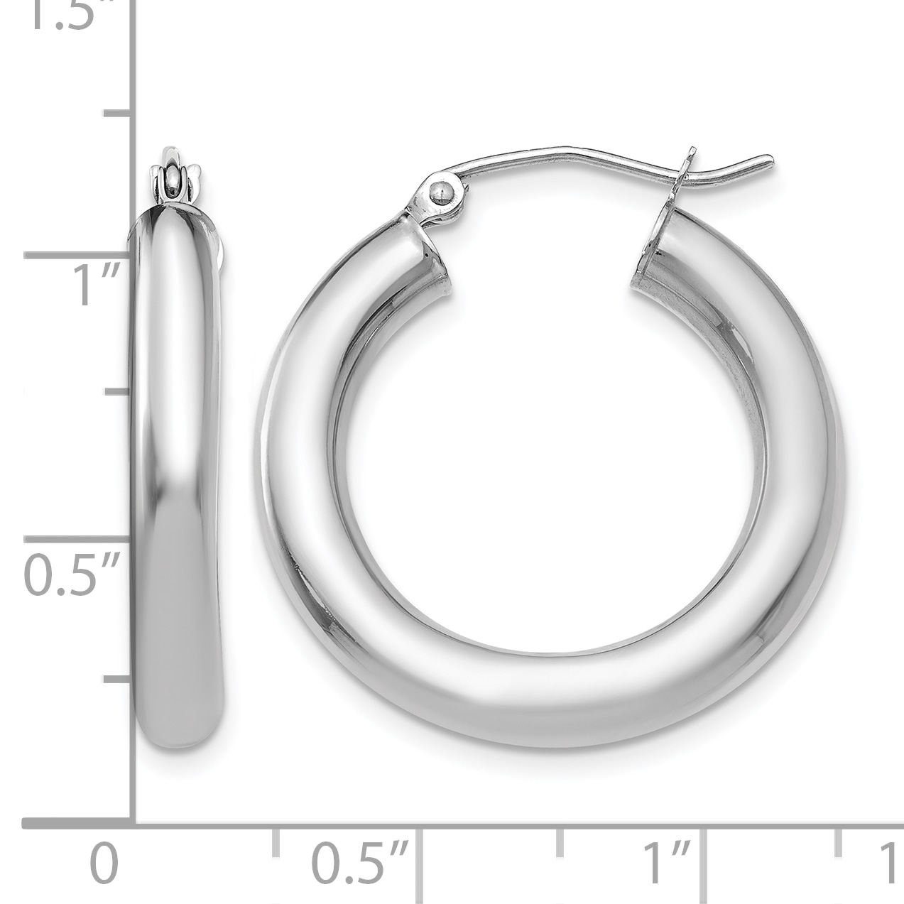  12 mm 14k White Gold Leslie's Gold Classic Polished Hoop Earrings  Unknown Friendly Weight 14K white gold - view 68