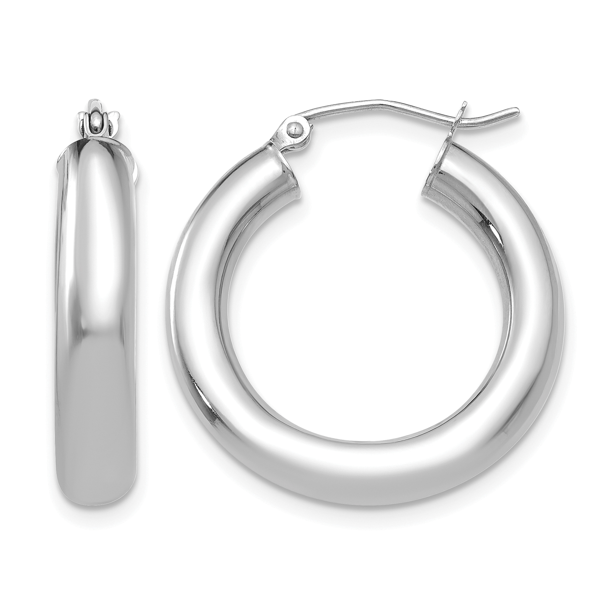  12 mm 14k White Gold Leslie's Gold Classic Polished Hoop Earrings  Unknown Friendly Weight 14K white gold - view 69