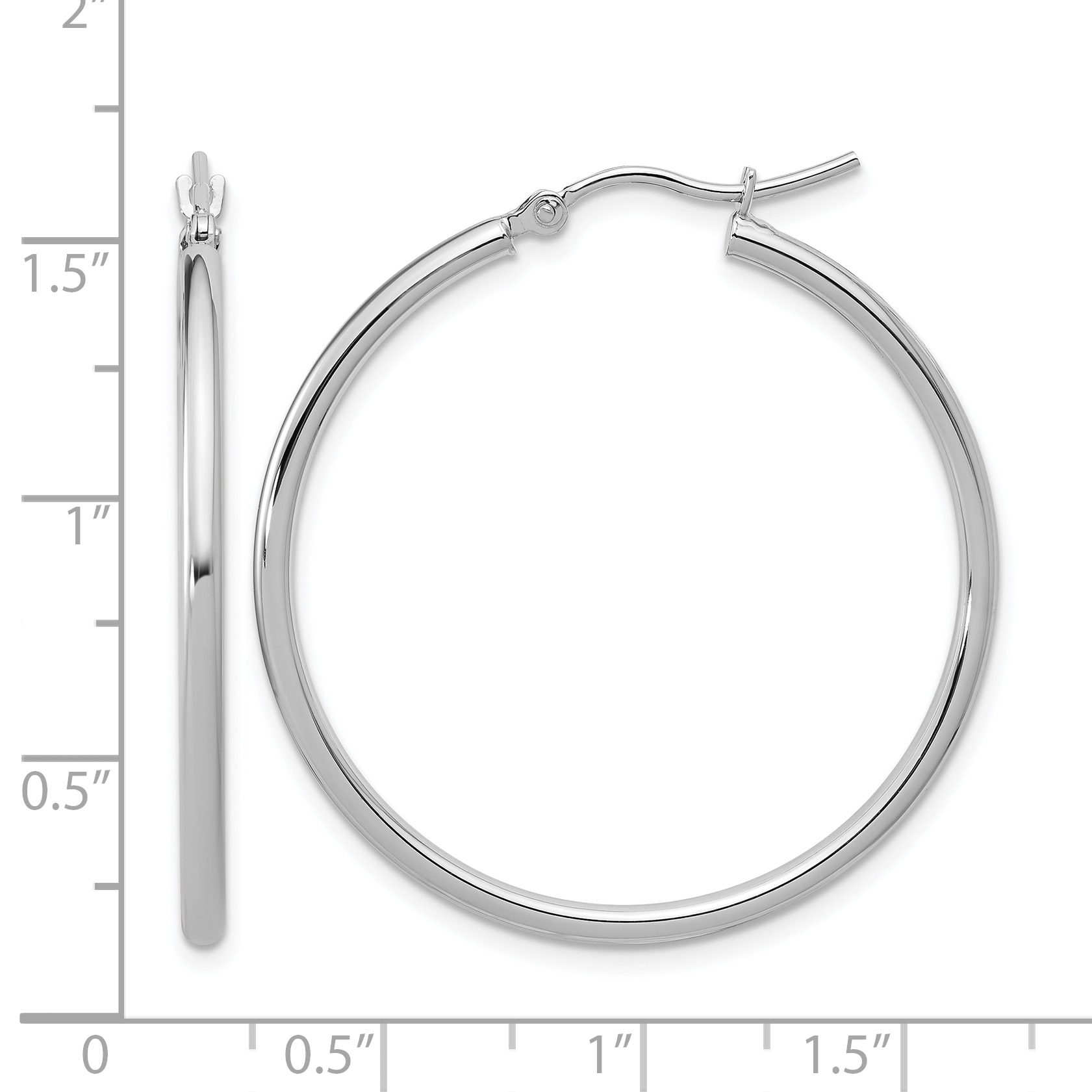  12 mm 14k White Gold Leslie's Gold Classic Polished Hoop Earrings  Unknown Friendly Weight 14K white gold - view 102