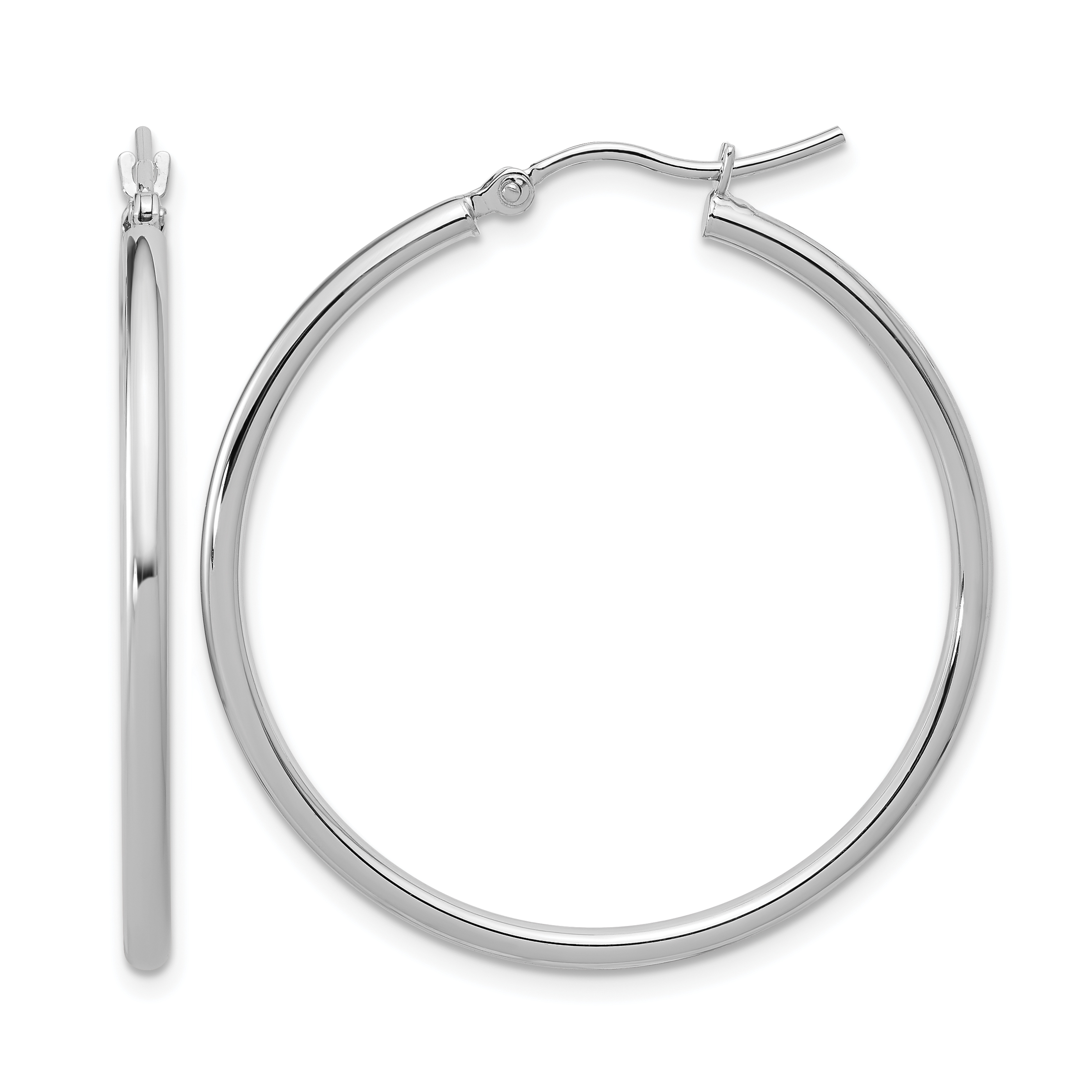  12 mm 14k White Gold Leslie's Gold Classic Polished Hoop Earrings  Unknown Friendly Weight 14K white gold - view 103