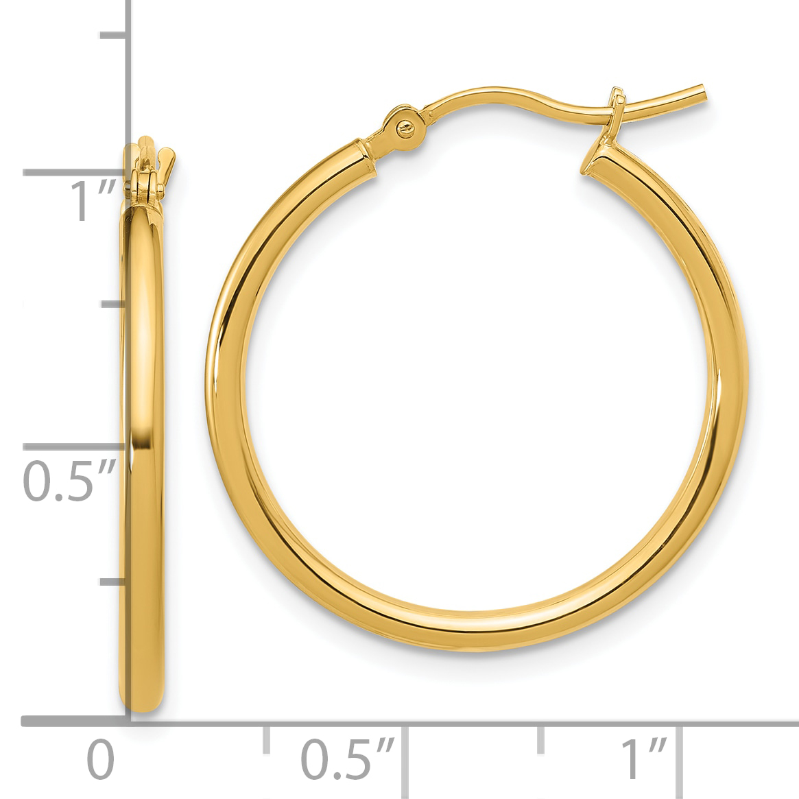  12 mm 14k Yellow Gold Leslie's Gold Classic Polished Hoop Earrings  Unknown Friendly Weight 14K yellow gold - view 54