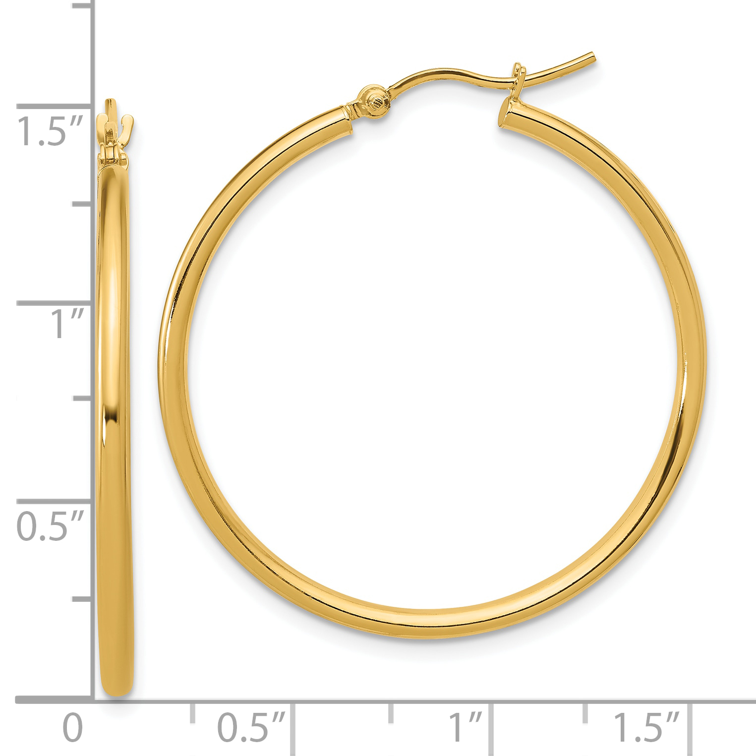  12 mm 14k Yellow Gold Leslie's Gold Classic Polished Hoop Earrings  Unknown Friendly Weight 14K yellow gold - view 106