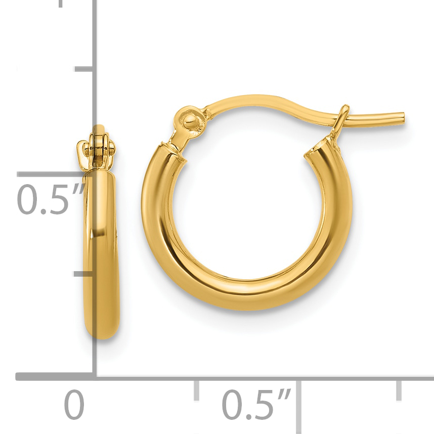 12 mm 14k Yellow Gold Leslie's Gold Classic Polished Hoop Earrings  Unknown Friendly Weight 14K yellow gold - view 4