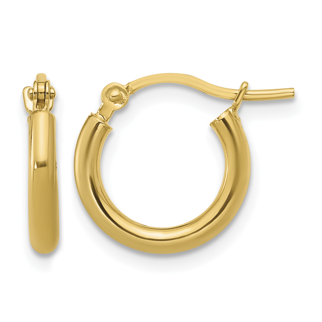  12 mm 14k Yellow Gold Leslie's Gold Classic Polished Hoop Earrings  Unknown Friendly Weight 14K yellow gold - view 5