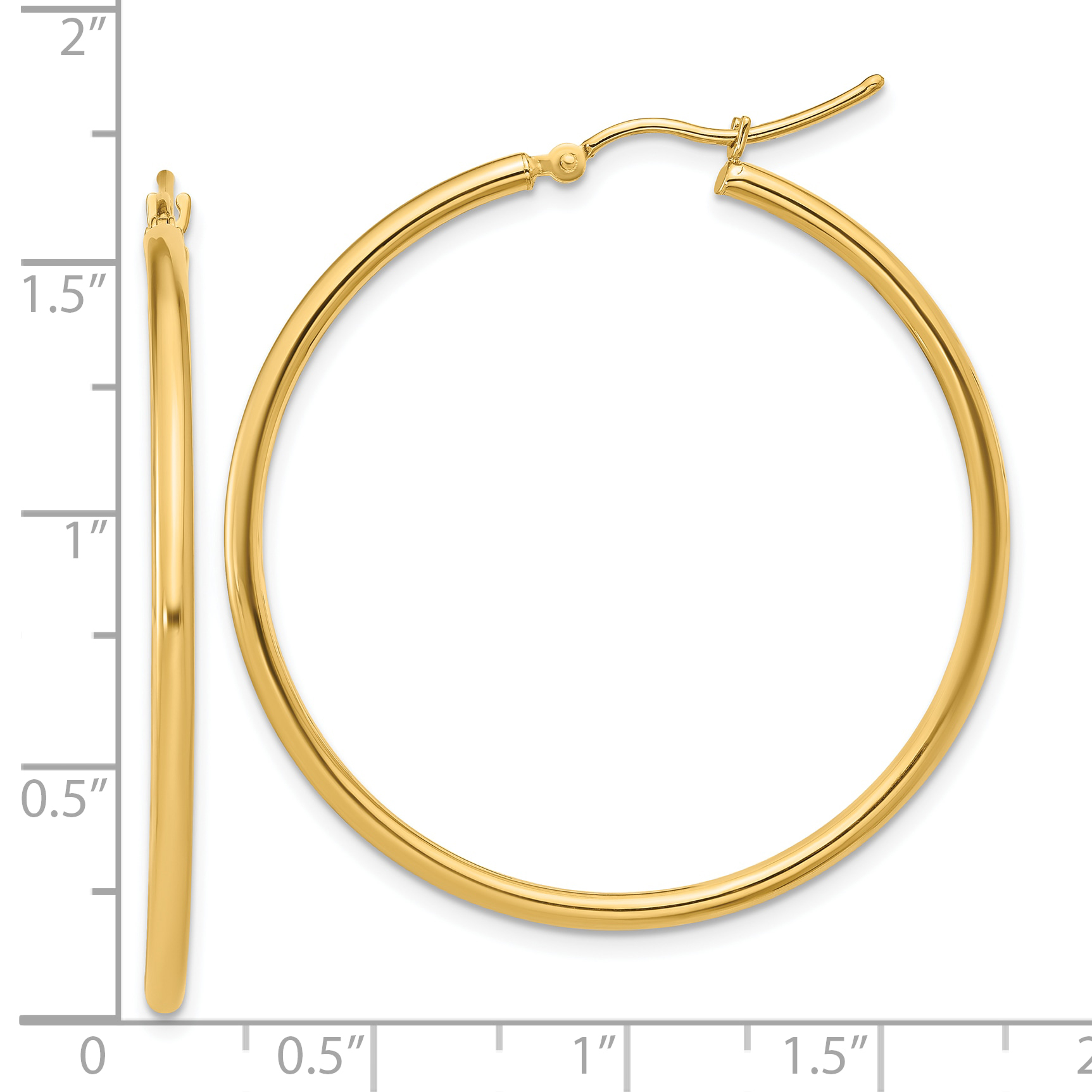 12 mm 14k Yellow Gold Leslie's Gold Classic Polished Hoop Earrings  Unknown Friendly Weight 14K yellow gold - view 125