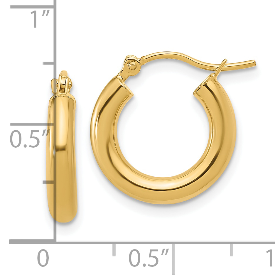  12 mm 14k Yellow Gold Leslie's Gold Classic Polished Hoop Earrings  Unknown Friendly Weight 14K yellow gold - view 9