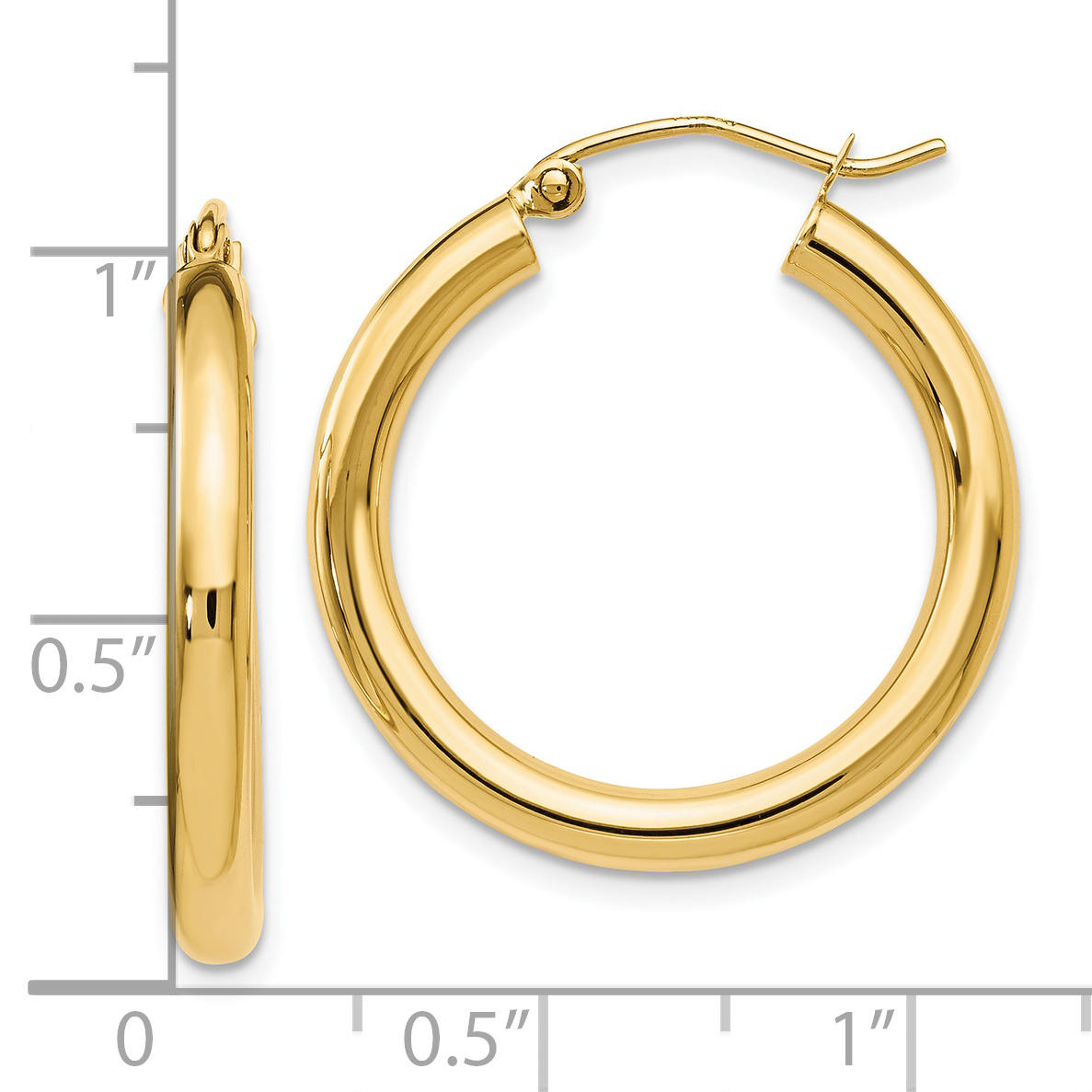  12 mm 14k Yellow Gold Leslie's Gold Classic Polished Hoop Earrings  Unknown Friendly Weight 14K yellow gold - view 59