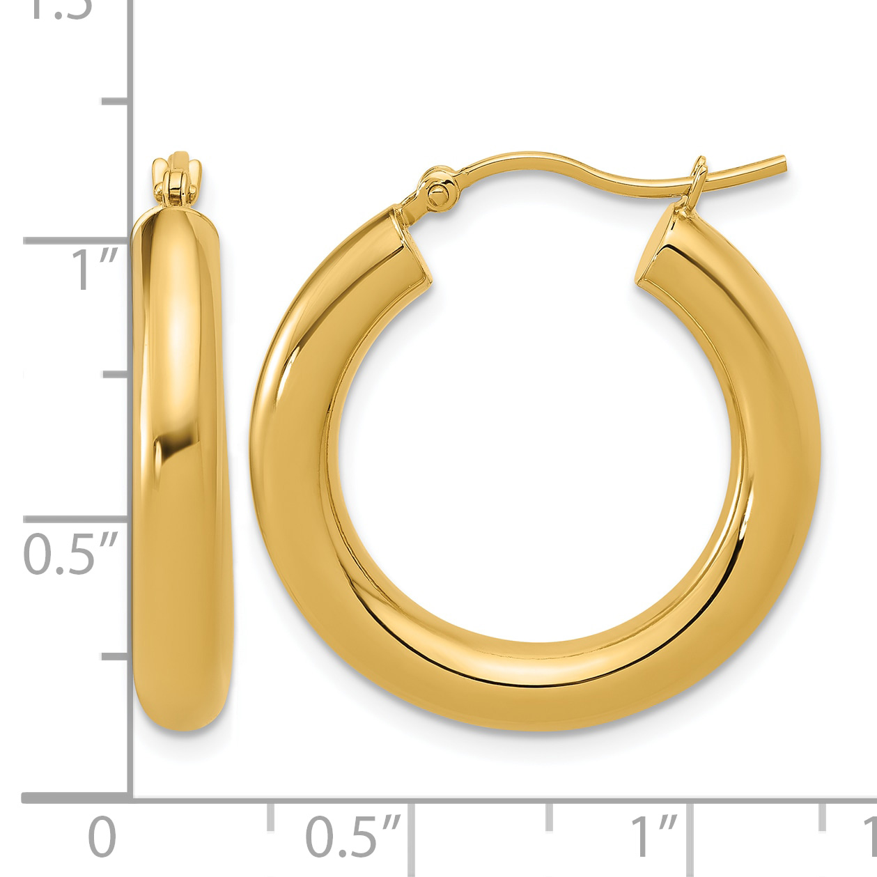  12 mm 14k Yellow Gold Leslie's Gold Classic Polished Hoop Earrings  Unknown Friendly Weight 14K yellow gold - view 64