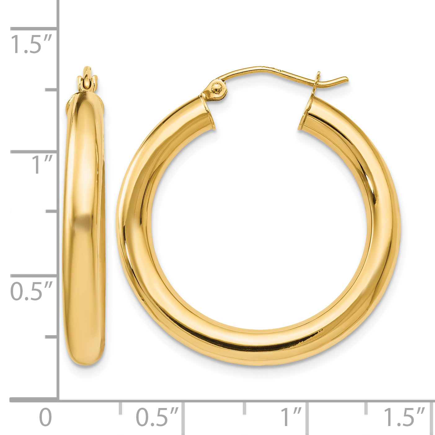  12 mm 14k Yellow Gold Leslie's Gold Classic Polished Hoop Earrings  Unknown Friendly Weight 14K yellow gold - view 81